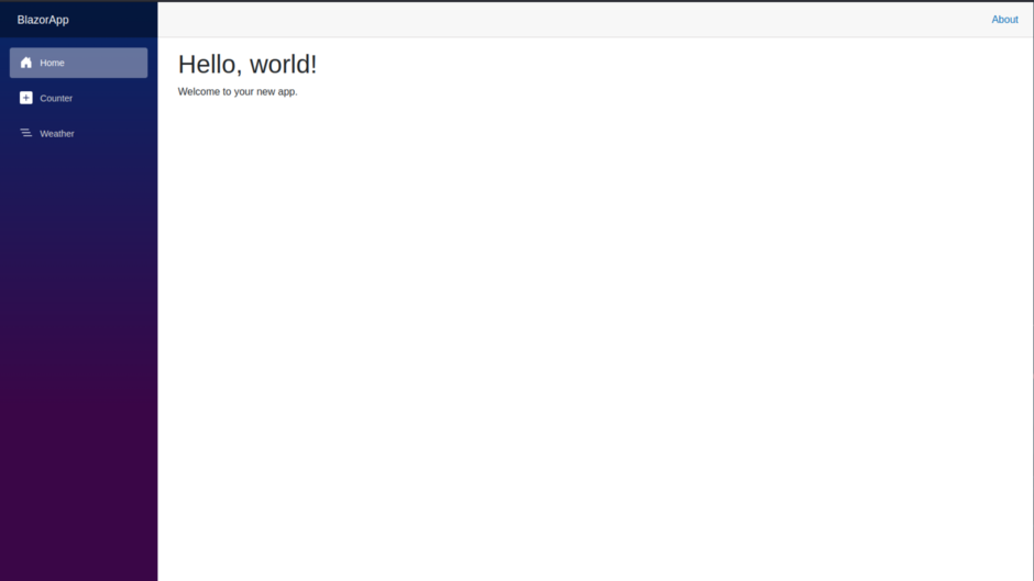 Blazor hello world