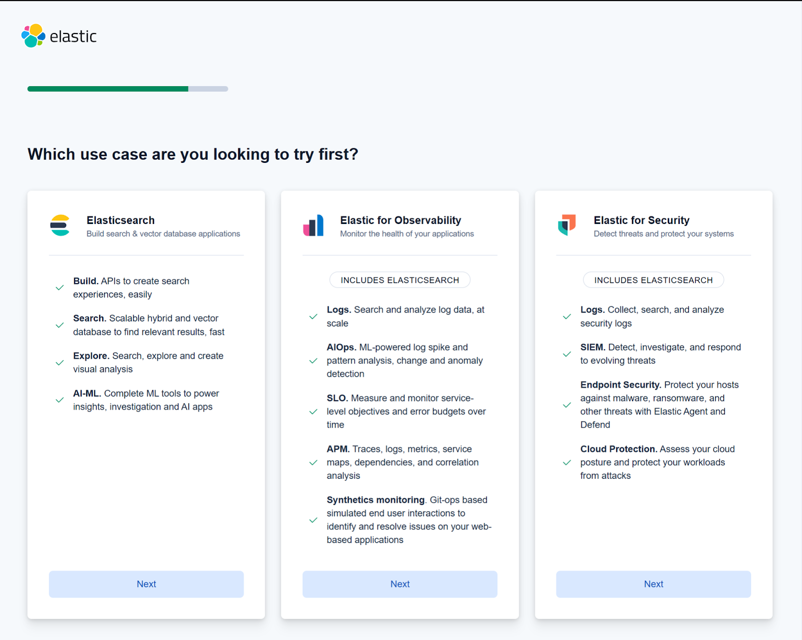 Select your use case after creating elastic acocunt