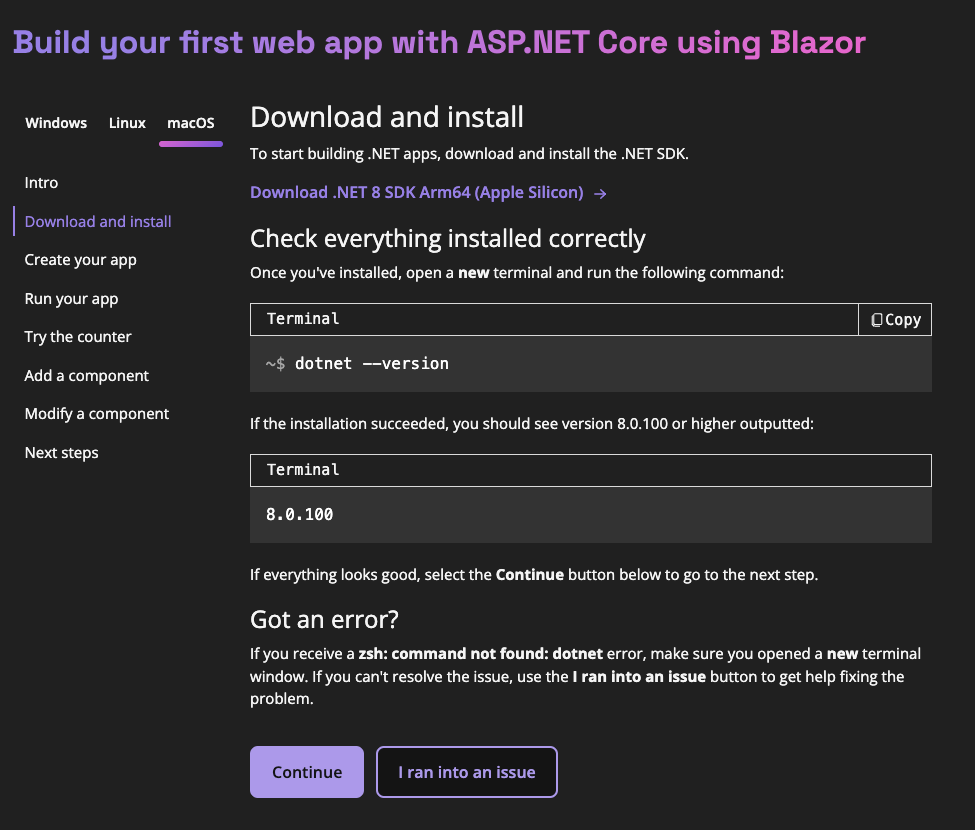 Blazor tutorial