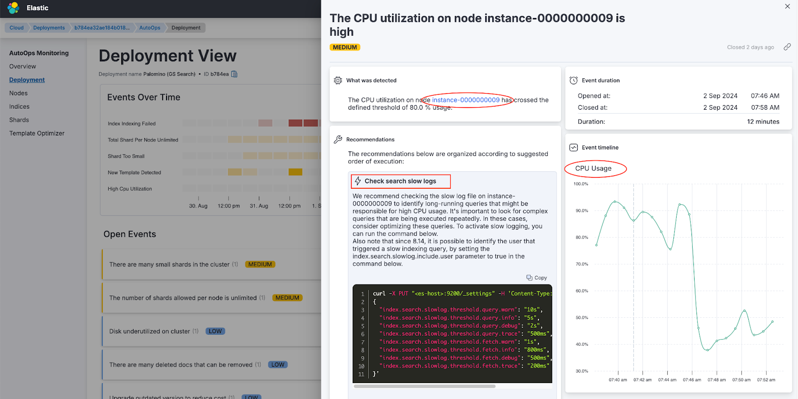 Analyzing AutoOps Events - CPU