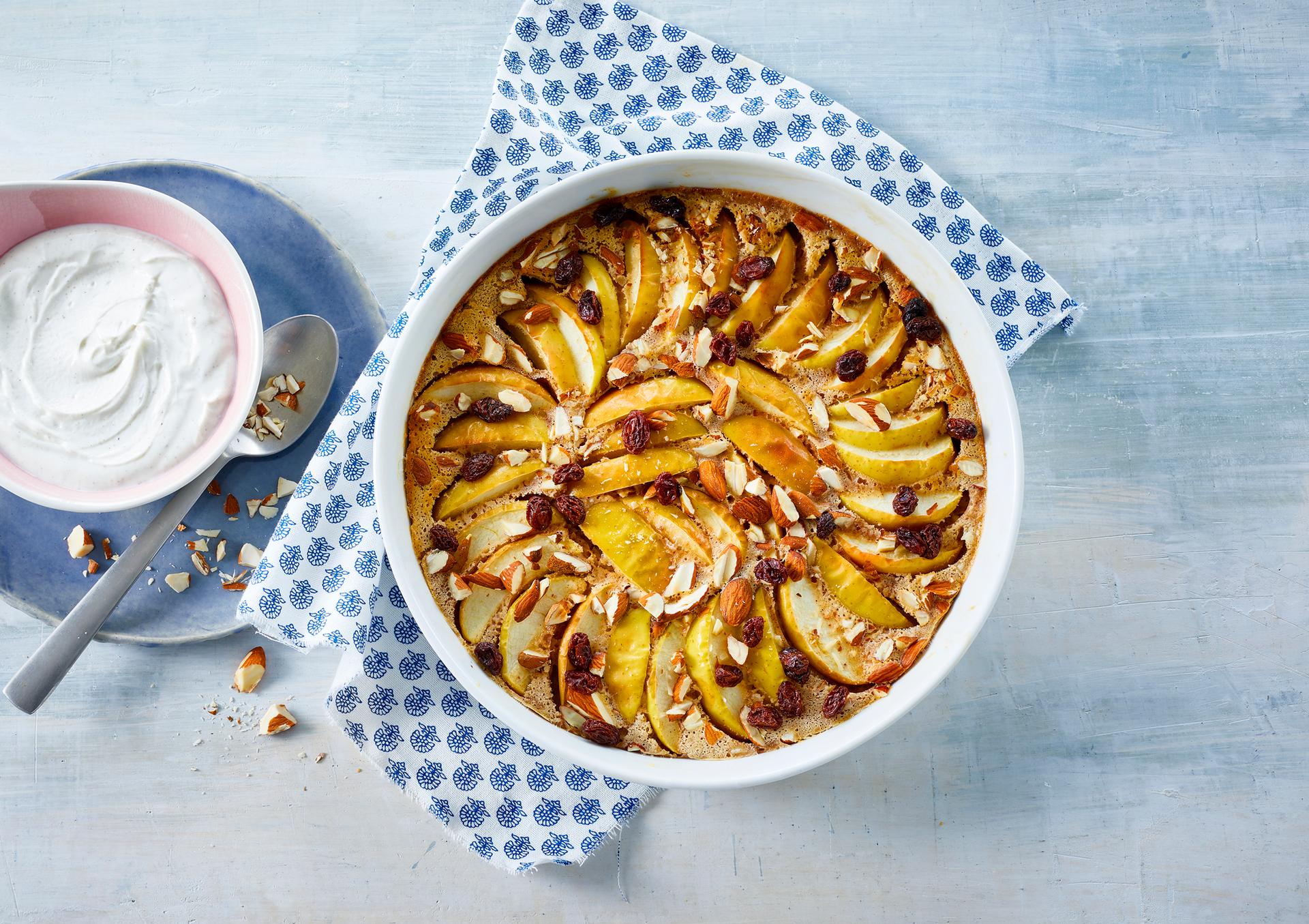 Enkel eplegrateng med cottage cheese