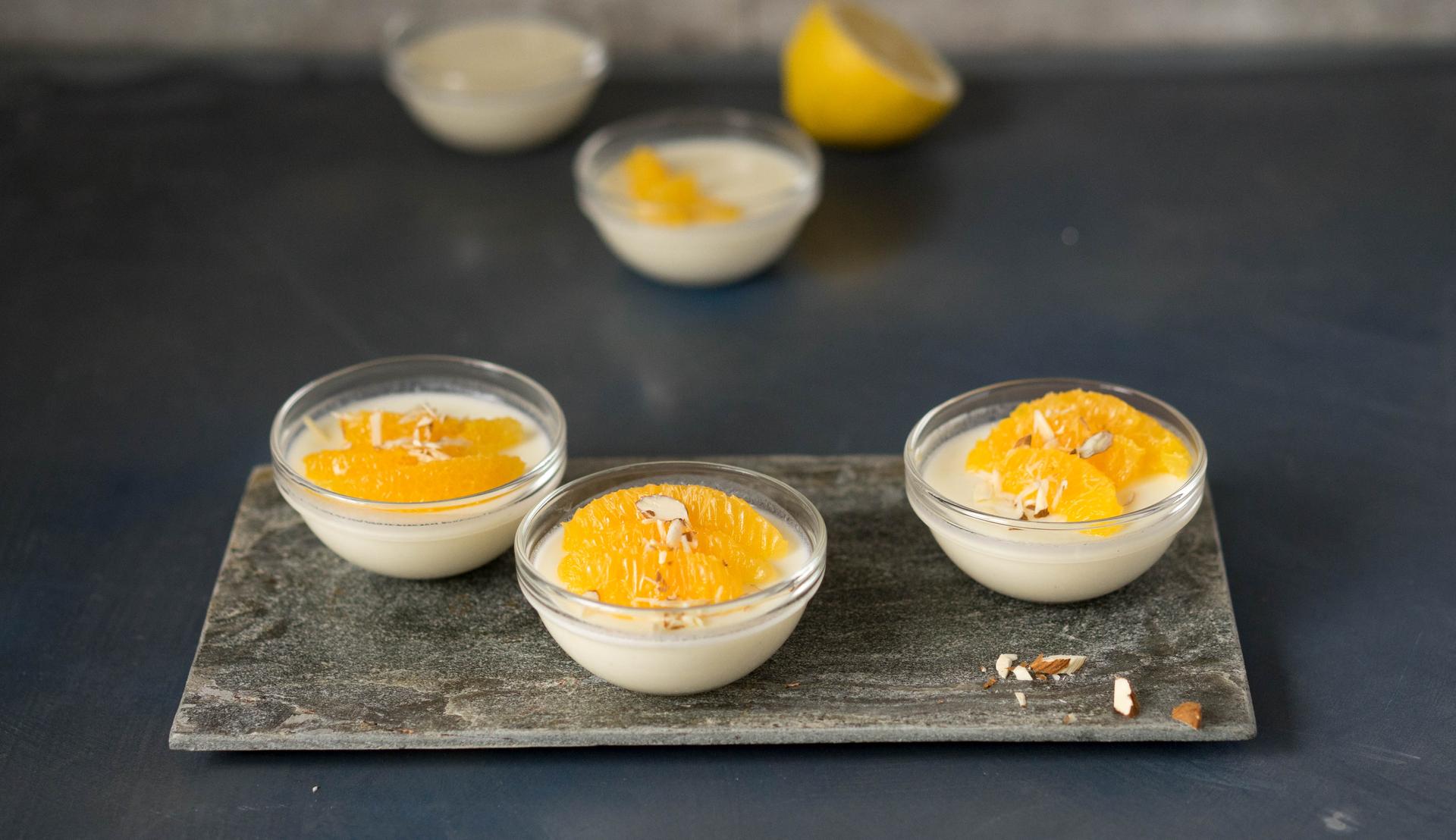panna cotta med appelsin og yoghurt