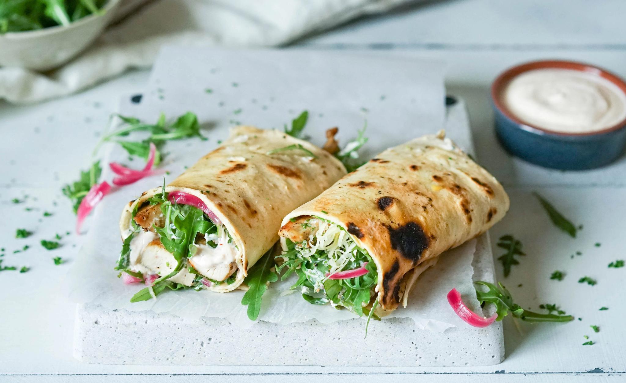 wraps med rømme og kylling
