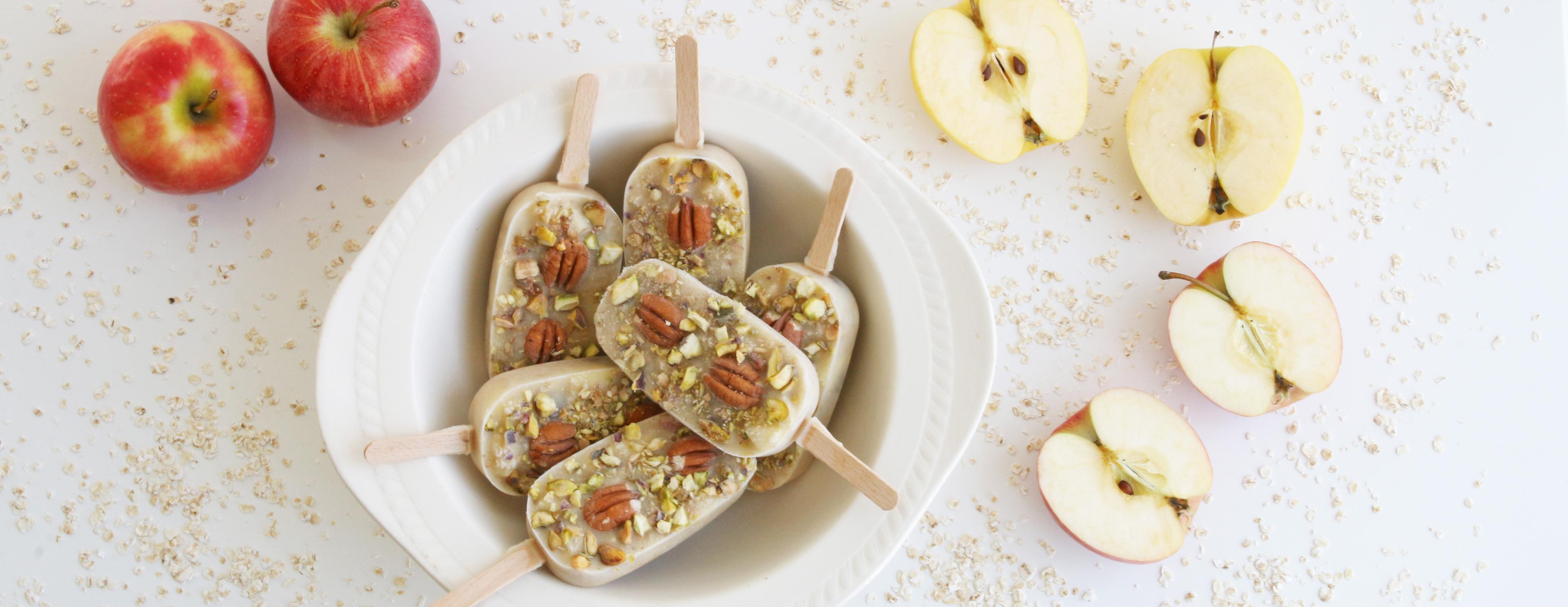 Havregrøt is med pekannøtter