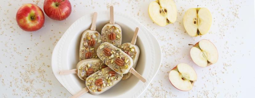 Havregrøt is med pekannøtter