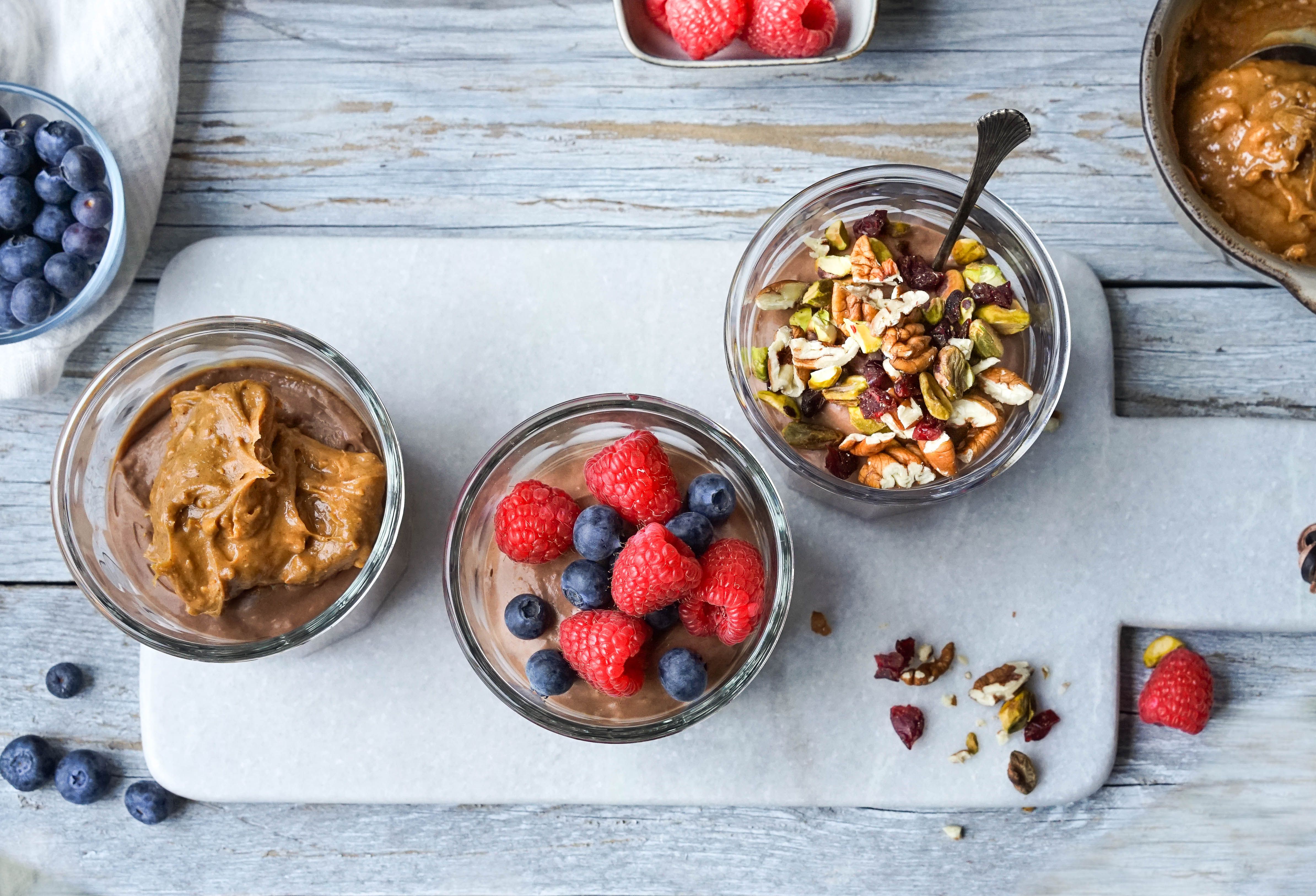 proteinpudding med mørk sjokolade