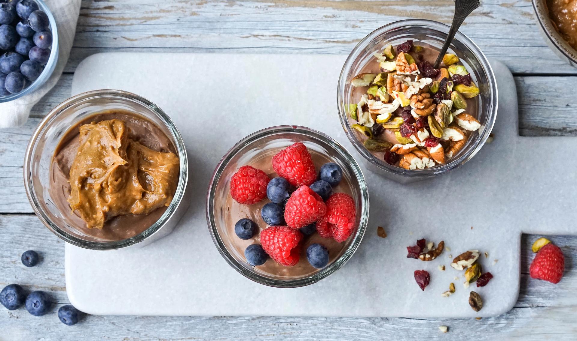 proteinpudding med mørk sjokolade