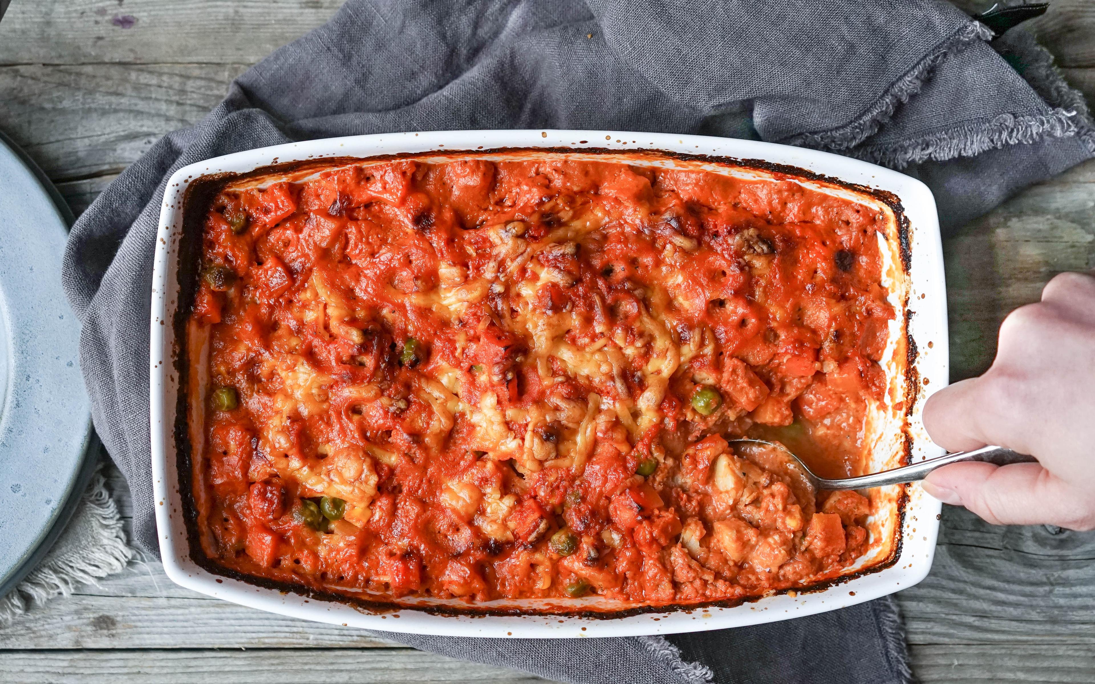 enkel fiskegryte i tomatsaus