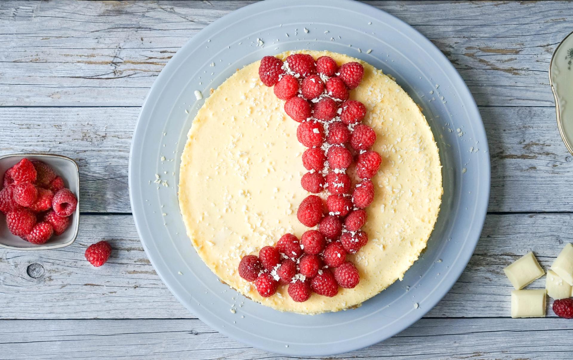 ostekake med hvit sjokolade
