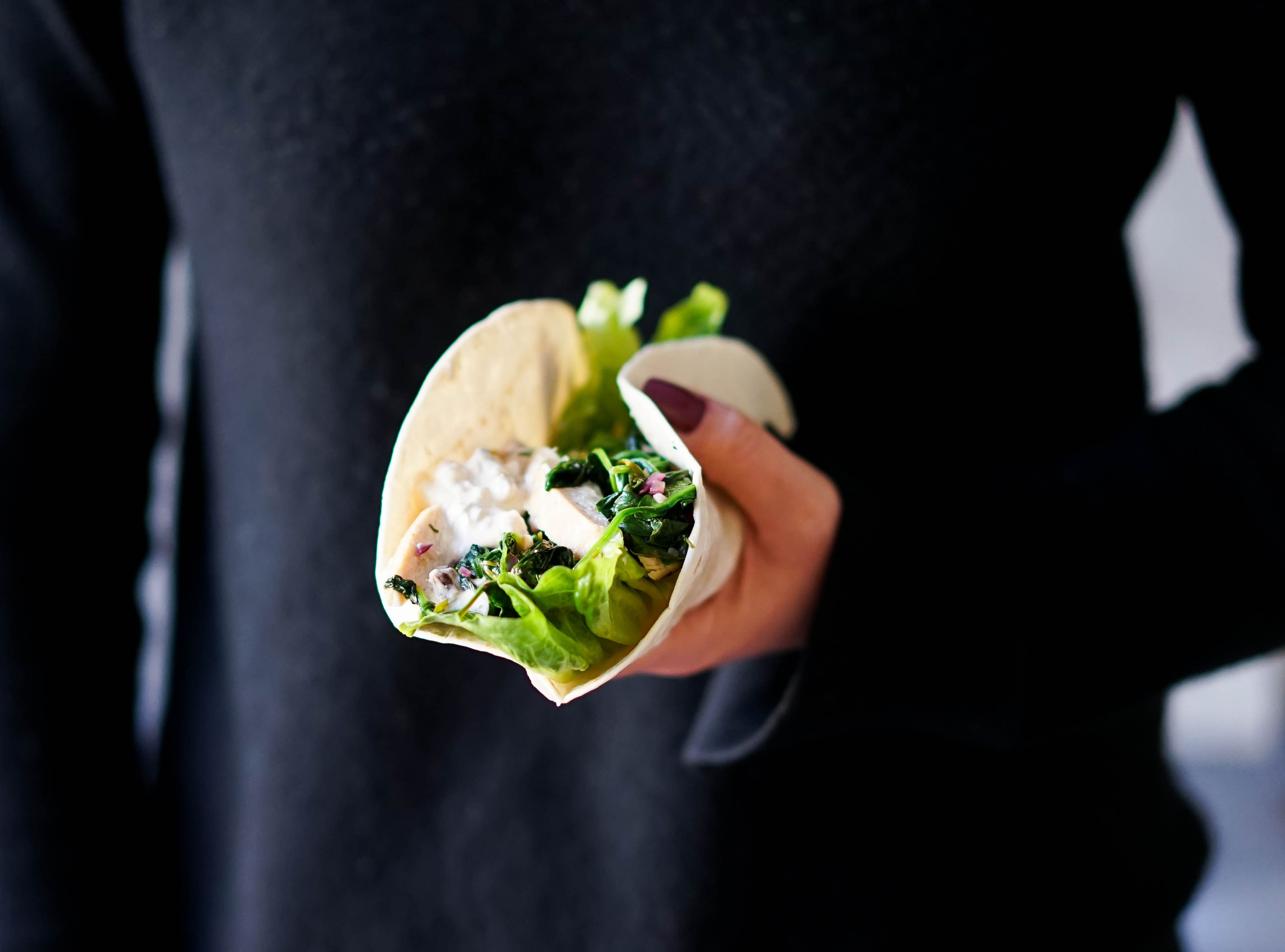 wraps med kylling og cottage cheese dressing