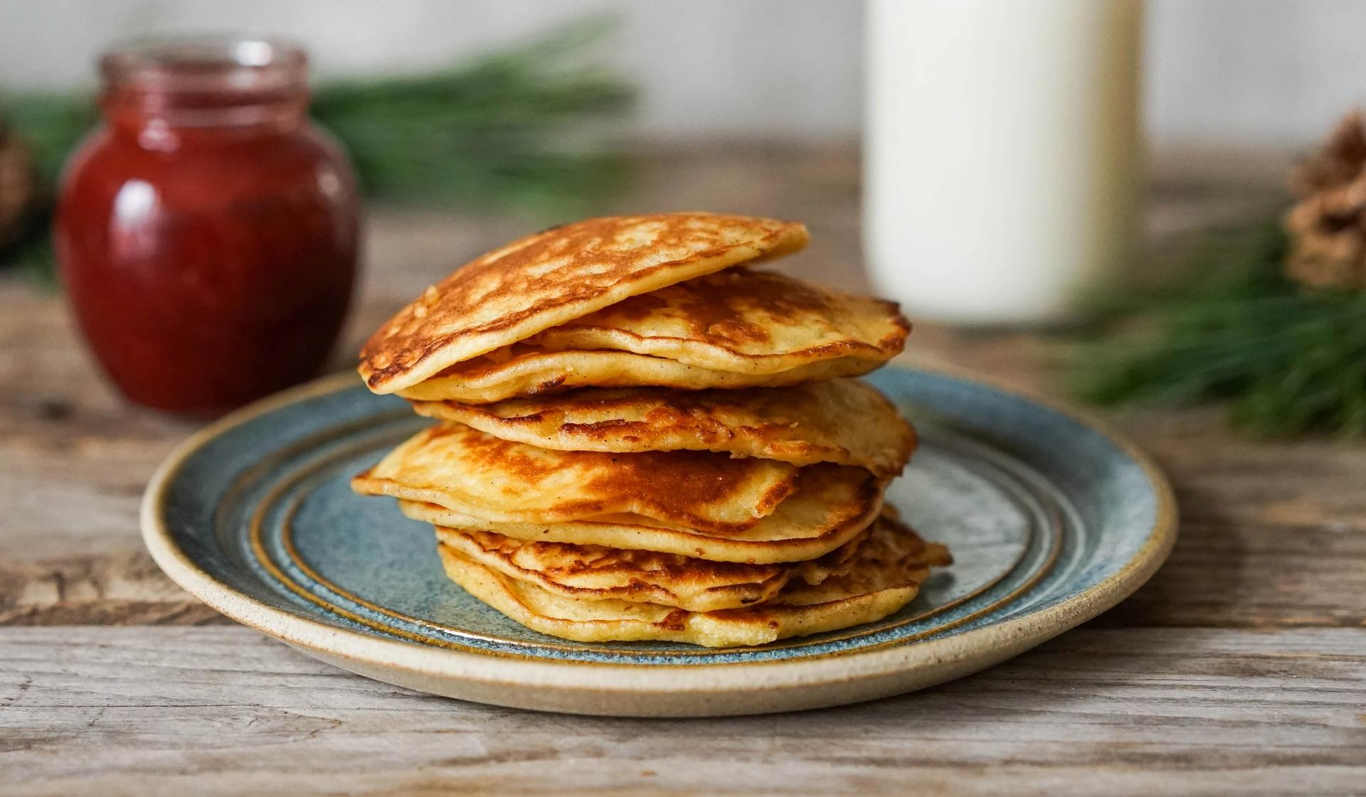 Stabel med rislapper på tallerken