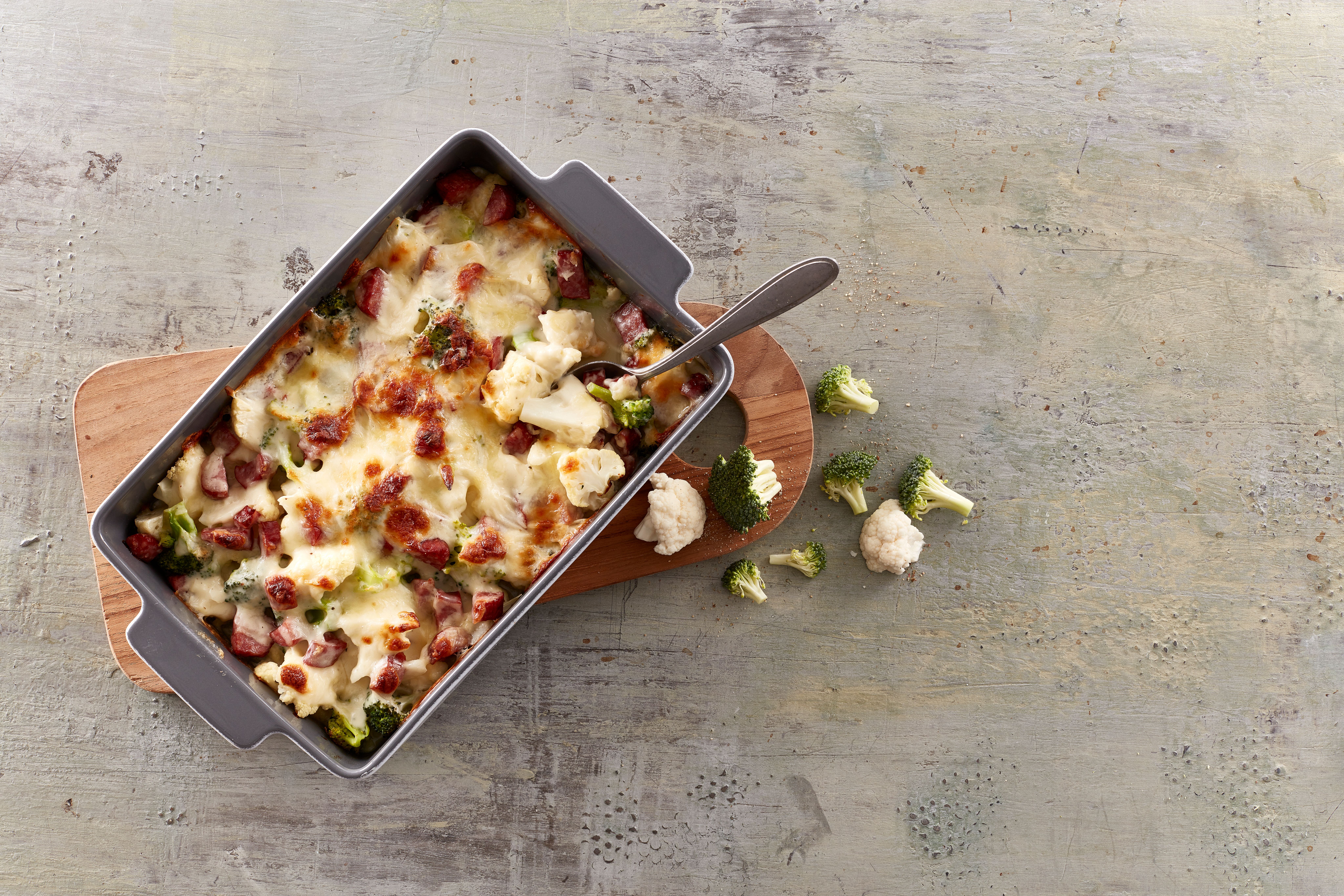 Gratinert blomkål- og brokkoliform