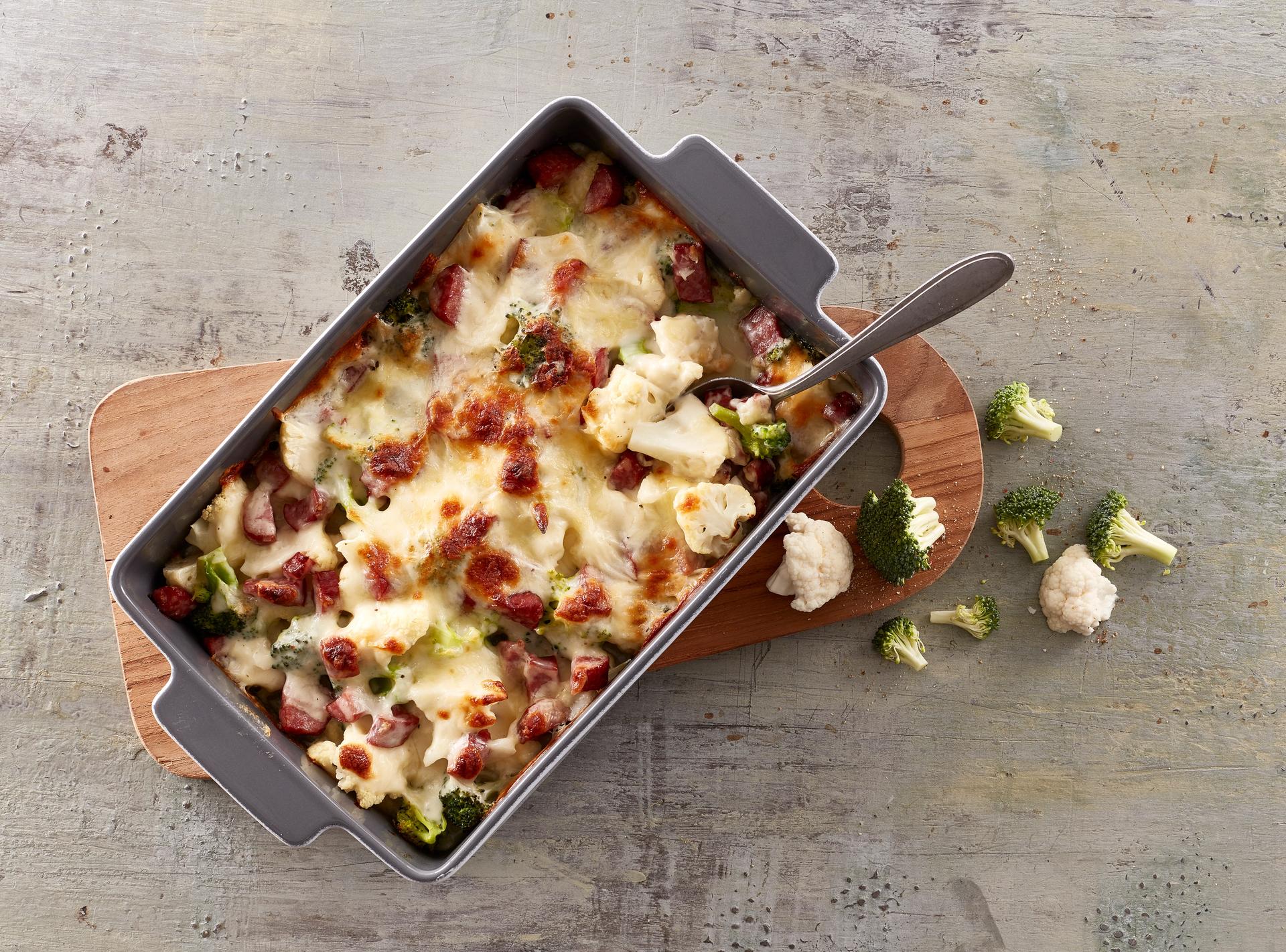 Gratinert blomkål- og brokkoliform