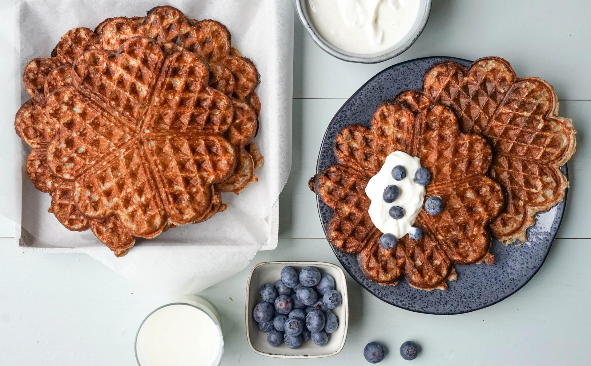 vafler med blåbær