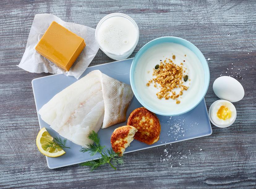 Kilder til jod; meieriprodukter, hvit fisk, fiskekaker, egg og salt