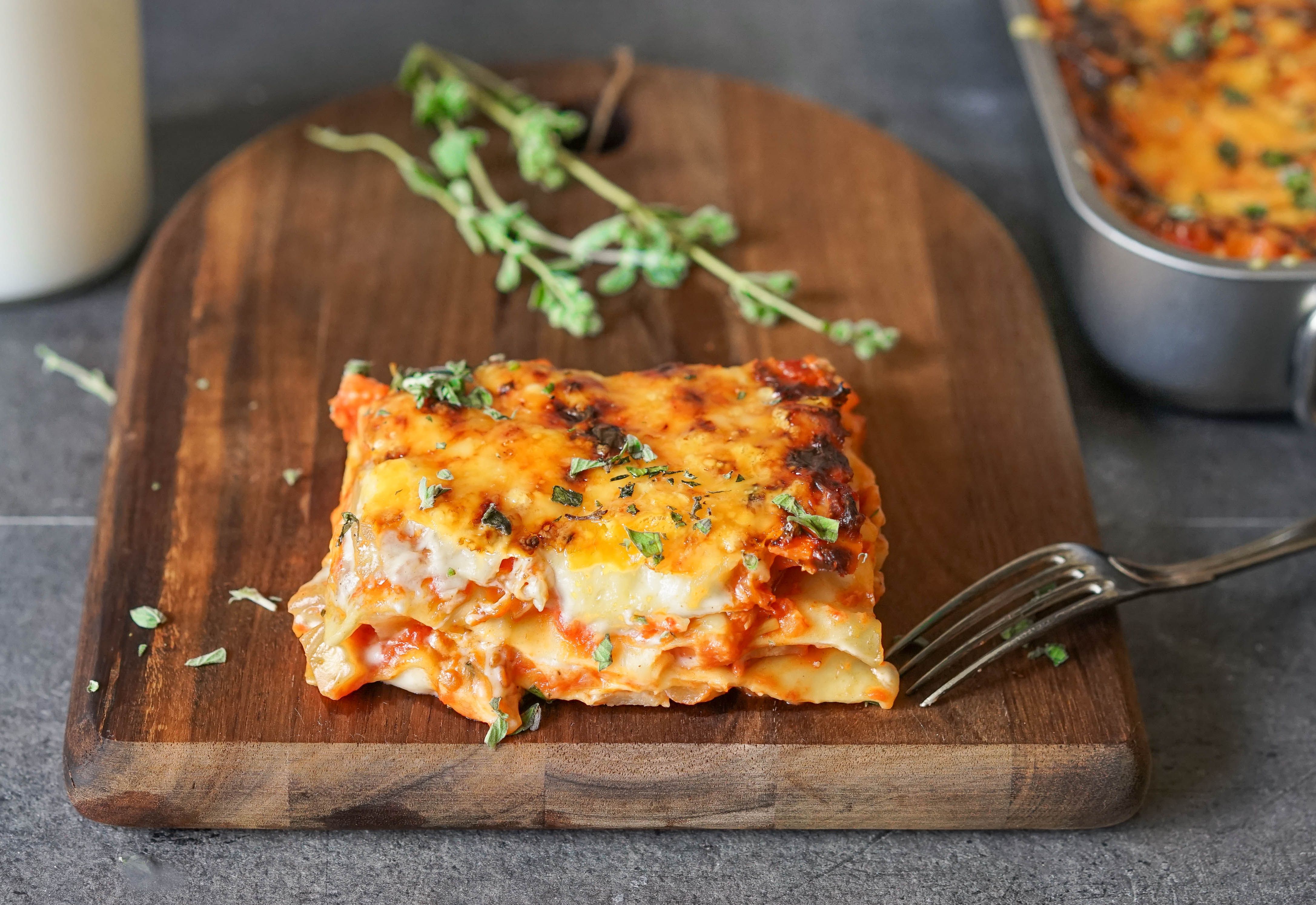 vegetarlasagne med rotgrønnsaker