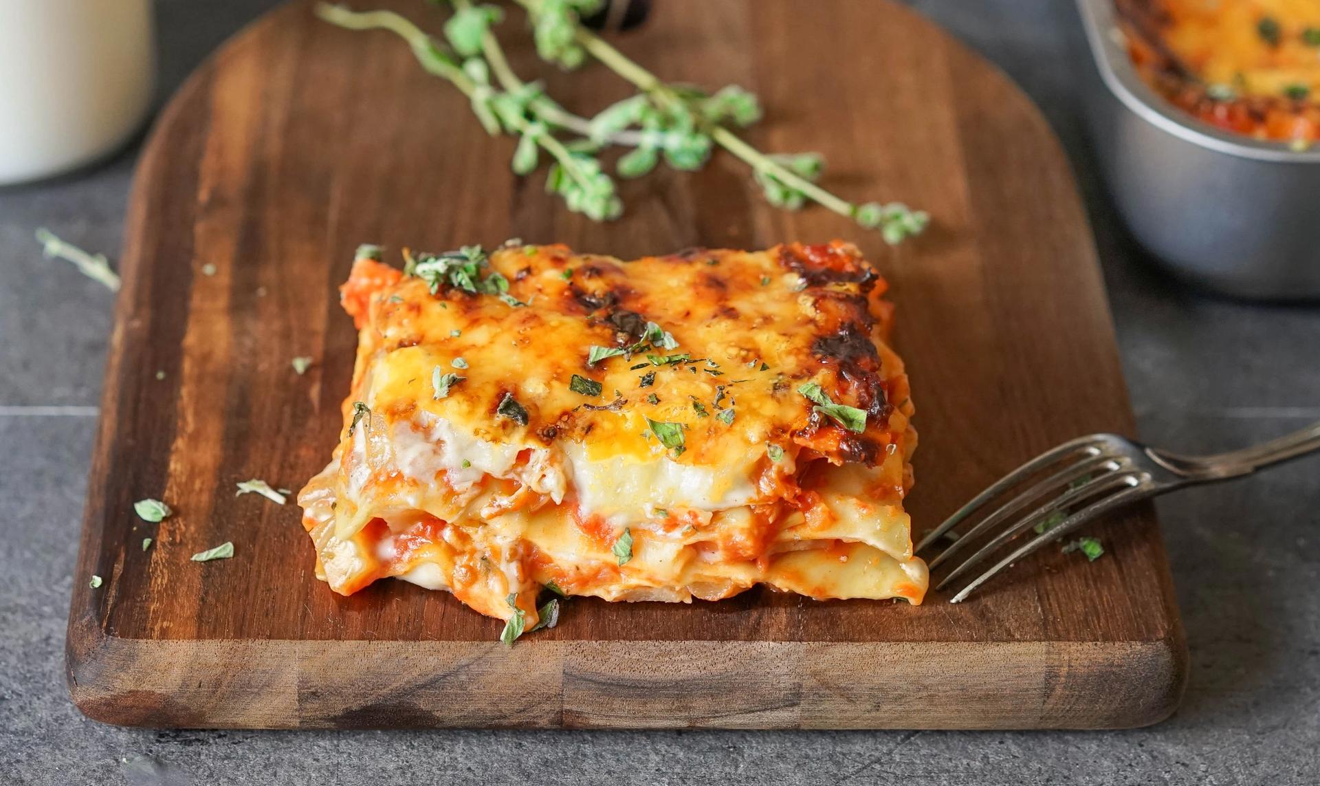 vegetarlasagne med rotgrønnsaker