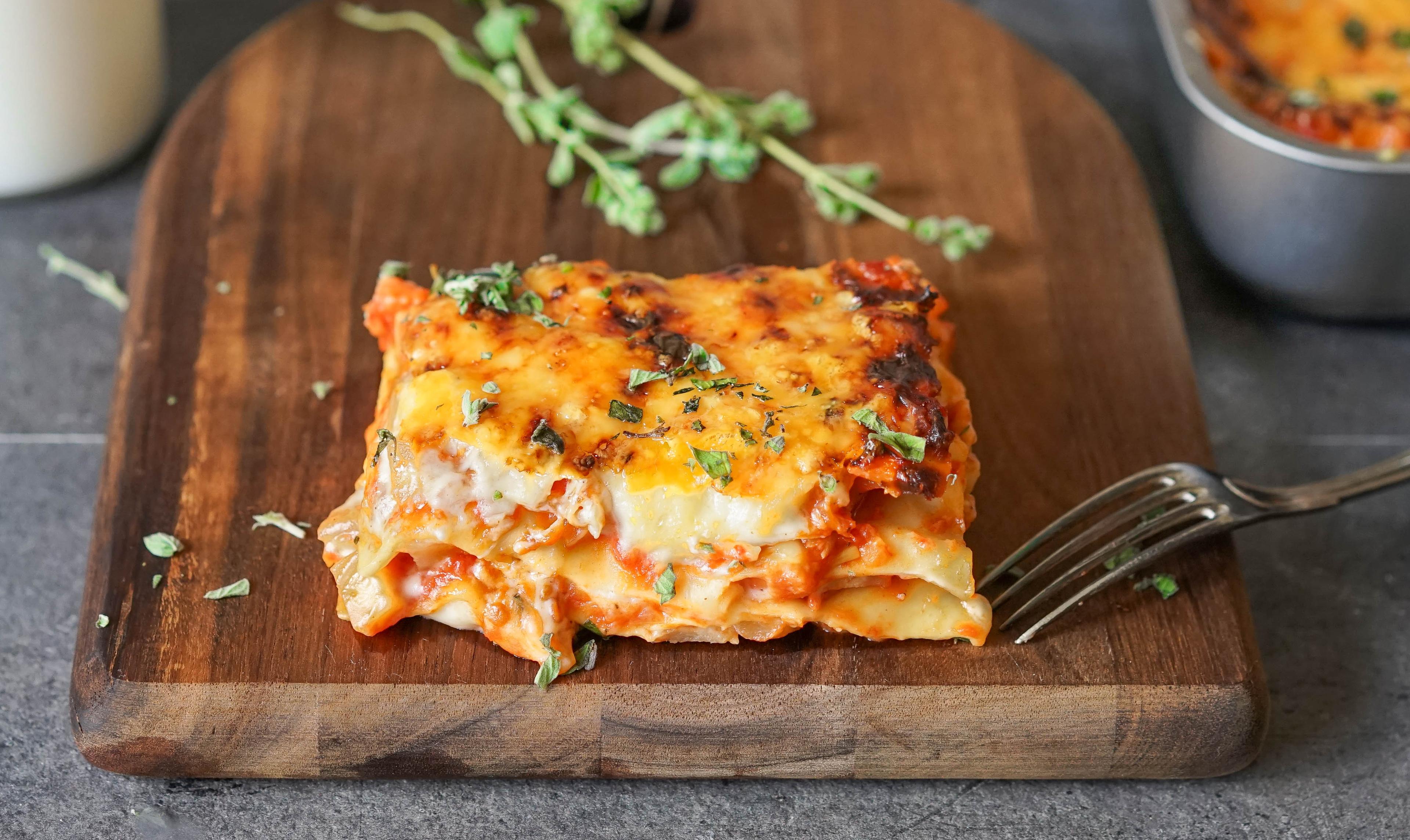 vegetarlasagne med rotgrønnsaker