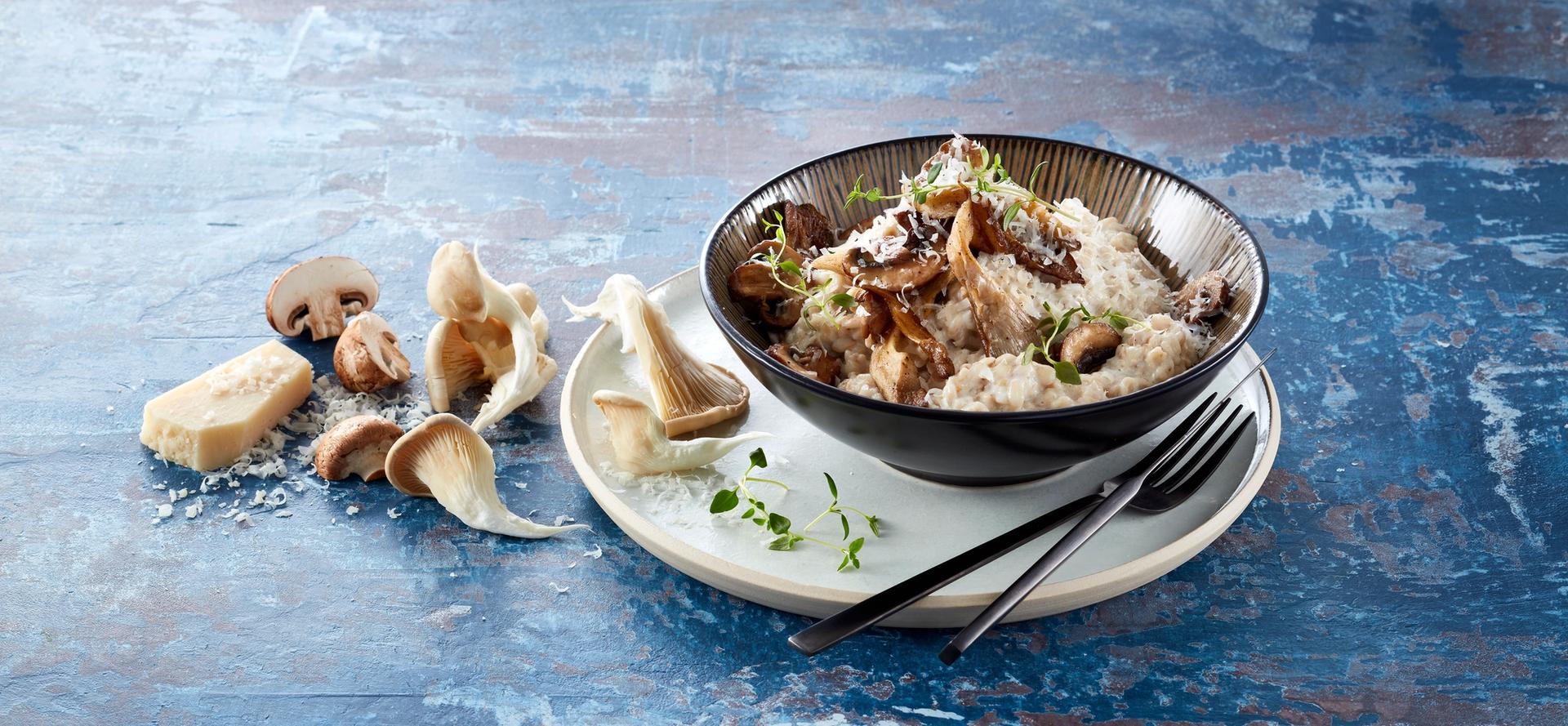 Byggrynsgrøt med sopp og parmesan