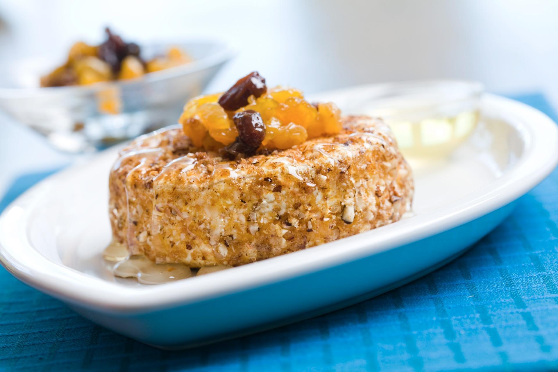 Stekt camembert med kompott