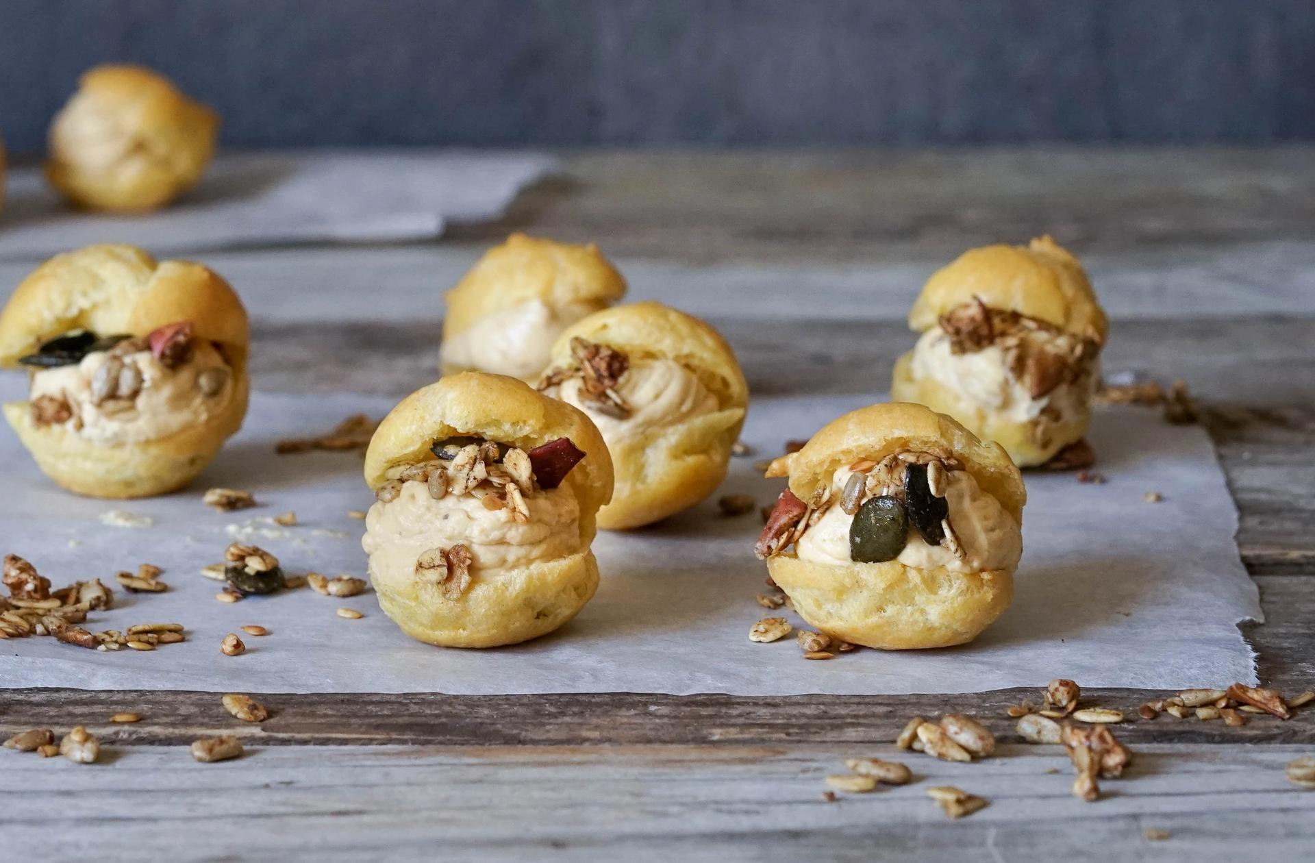 vannbakkels med ostekrem