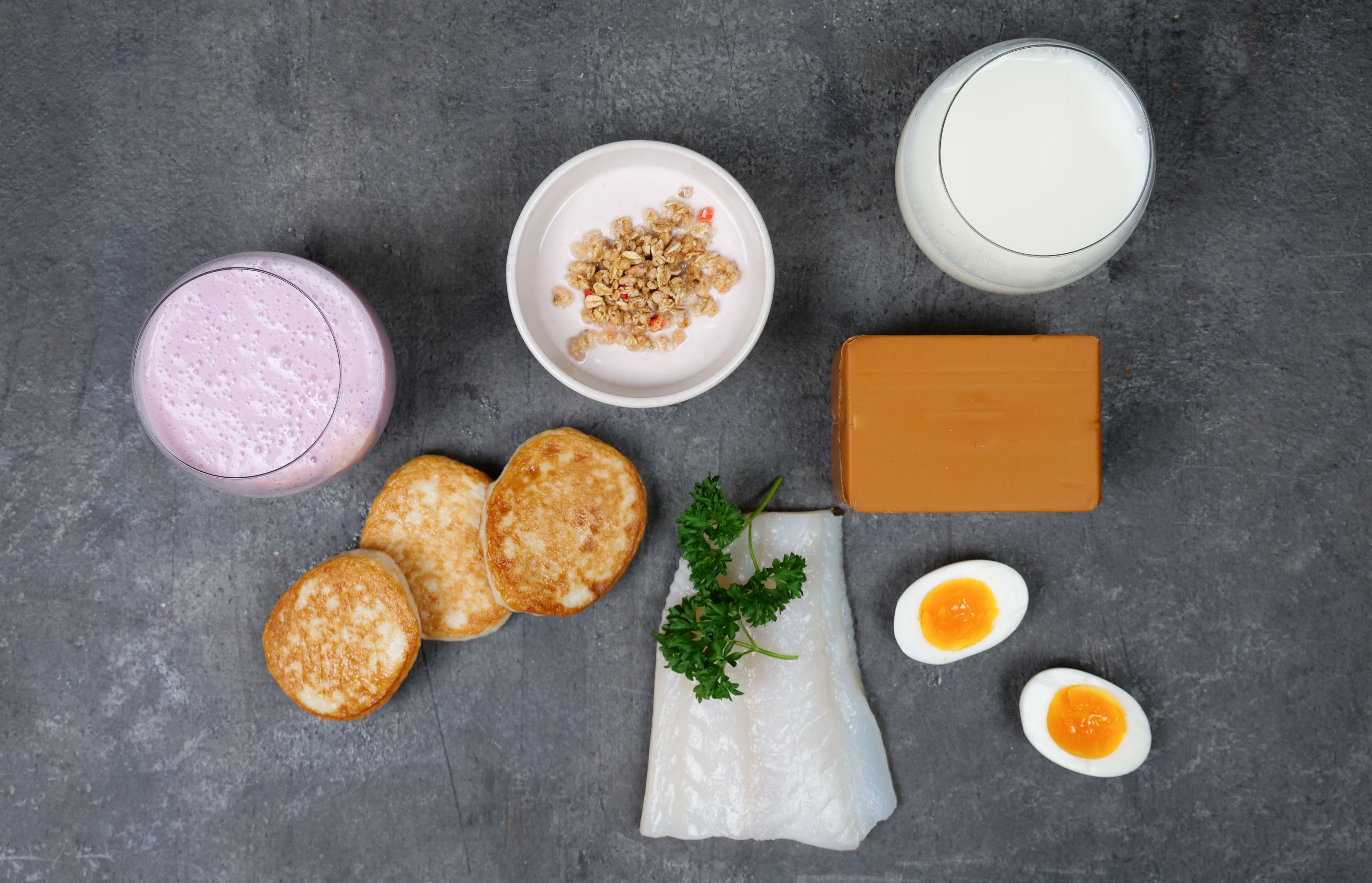 Kilder til jod; meieriprodukter, hvit fisk, fiskekaker, egg og salt