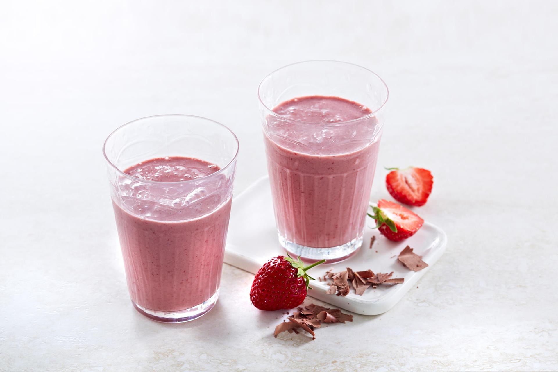 Sjokolade- og jordbærsmoothie