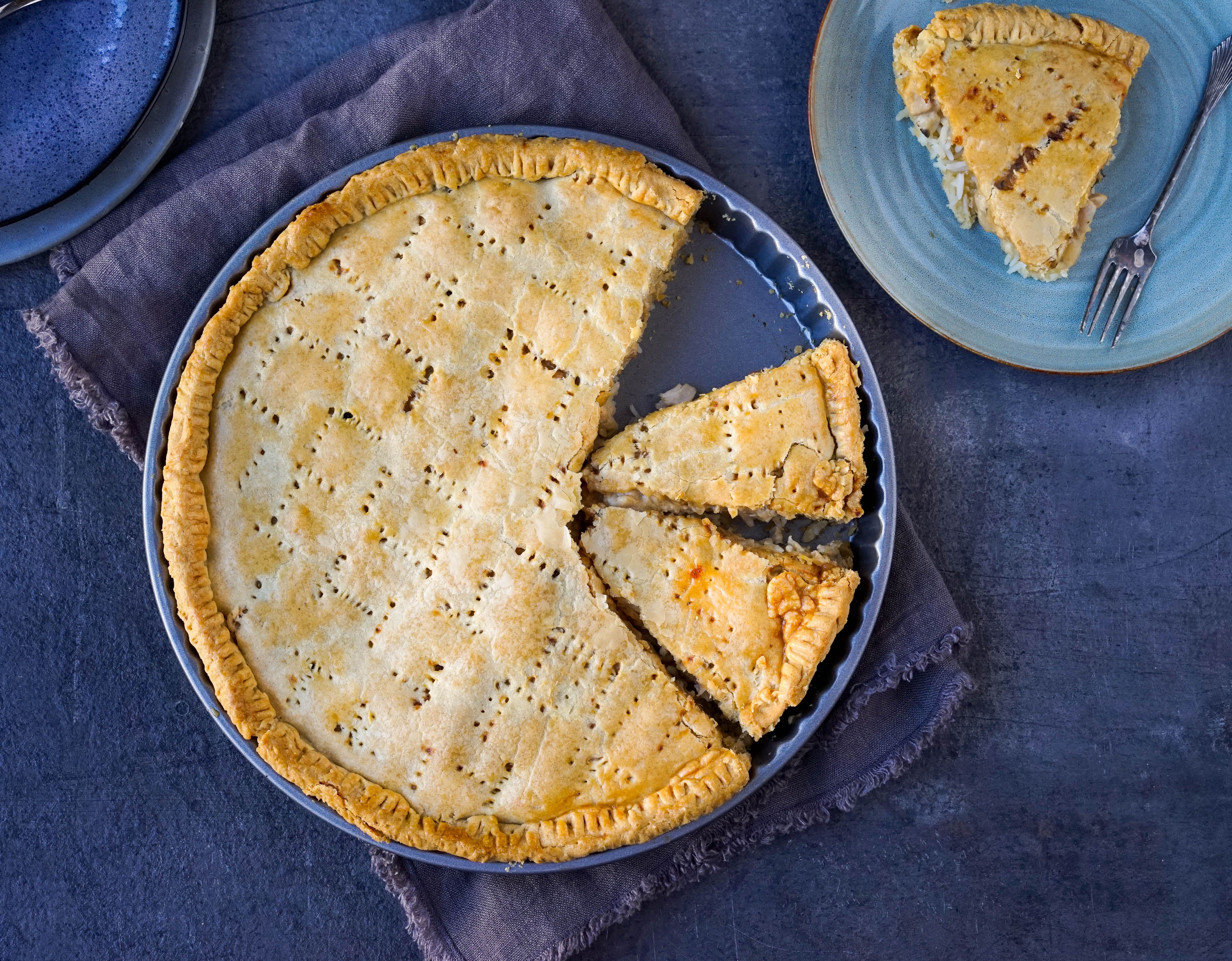 pai med kylling og sopp