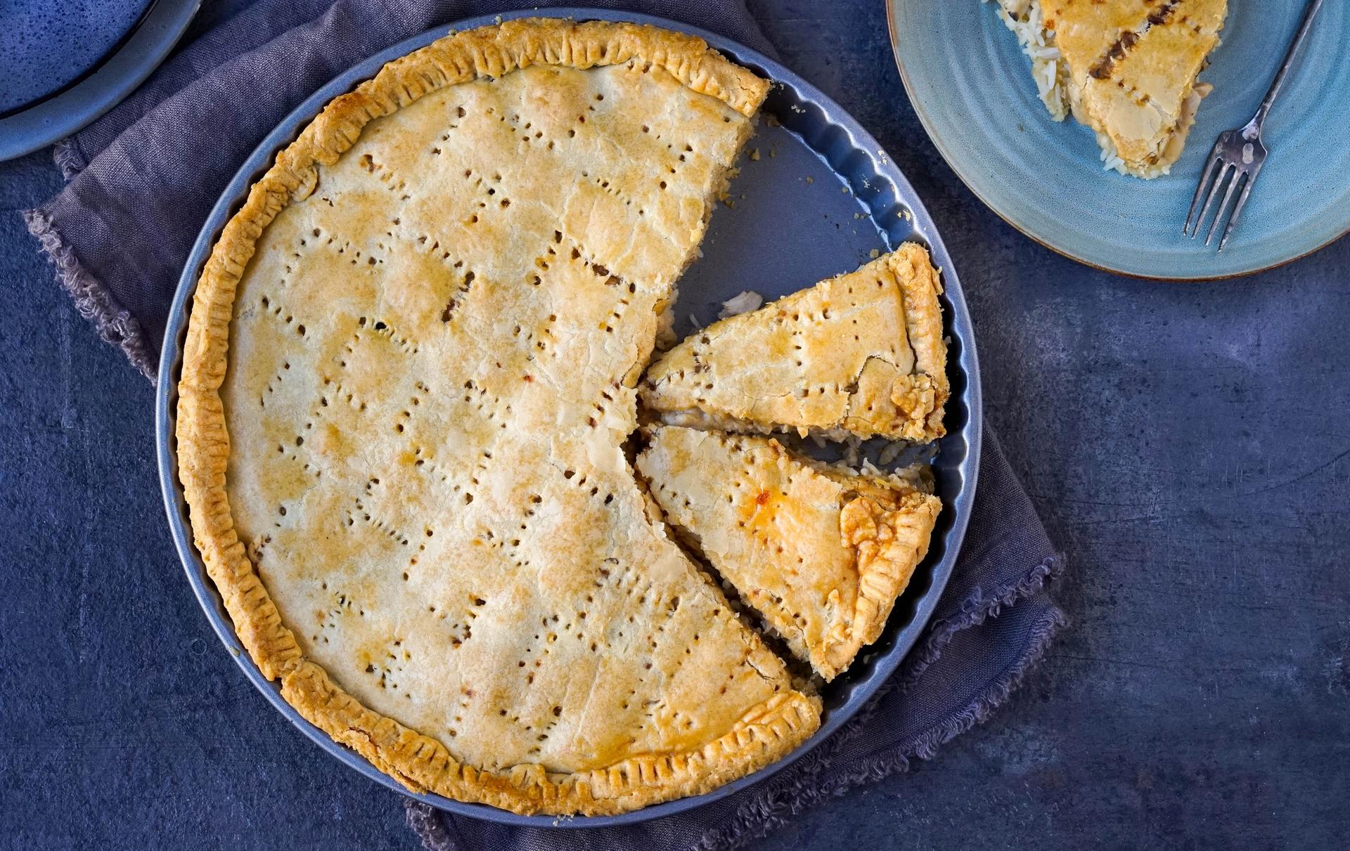 pai med kylling og sopp