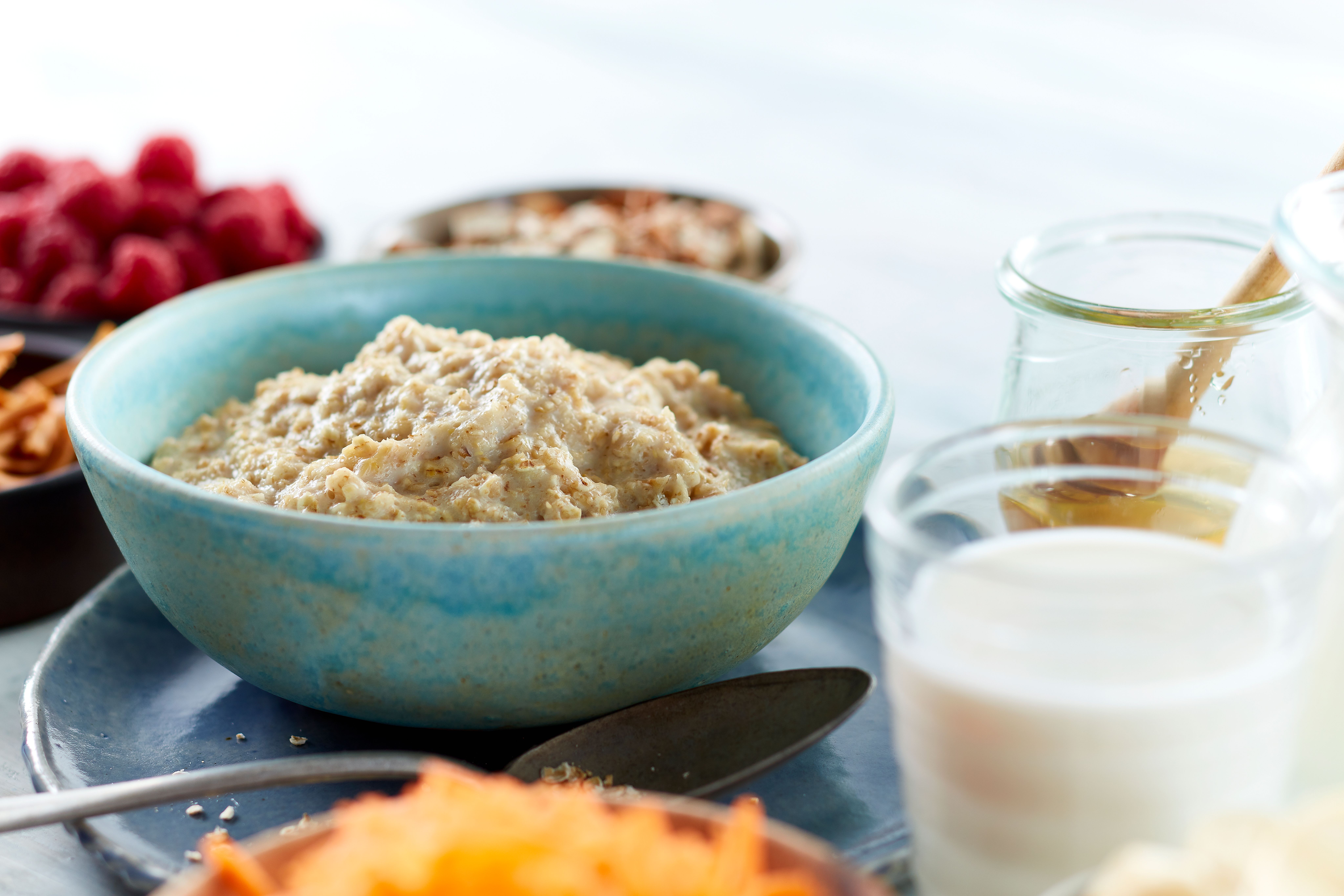 grøt med melkeglass