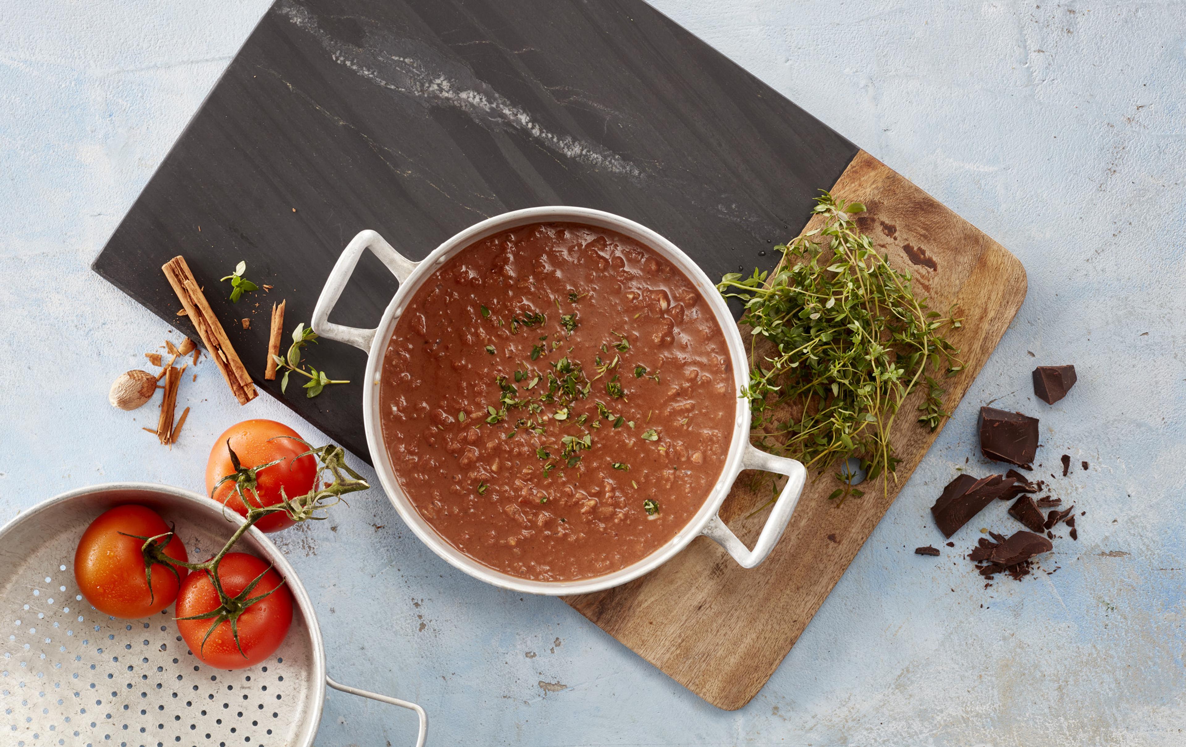 Sjokolade- og tomatsaus