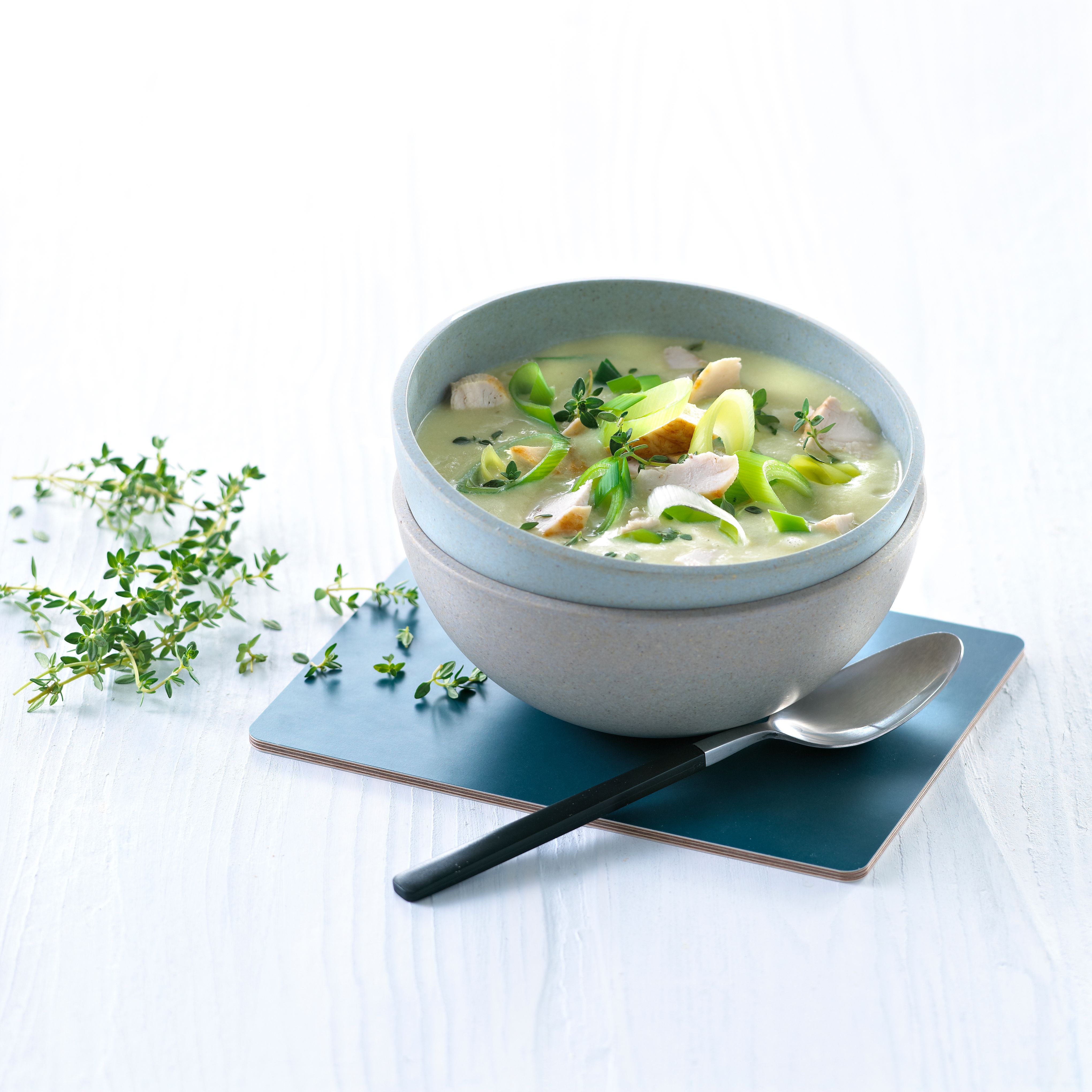 Suppe med potet og purreløk