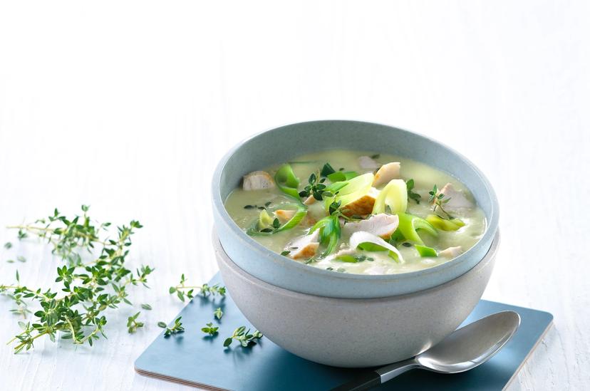 Suppe med potet og purreløk