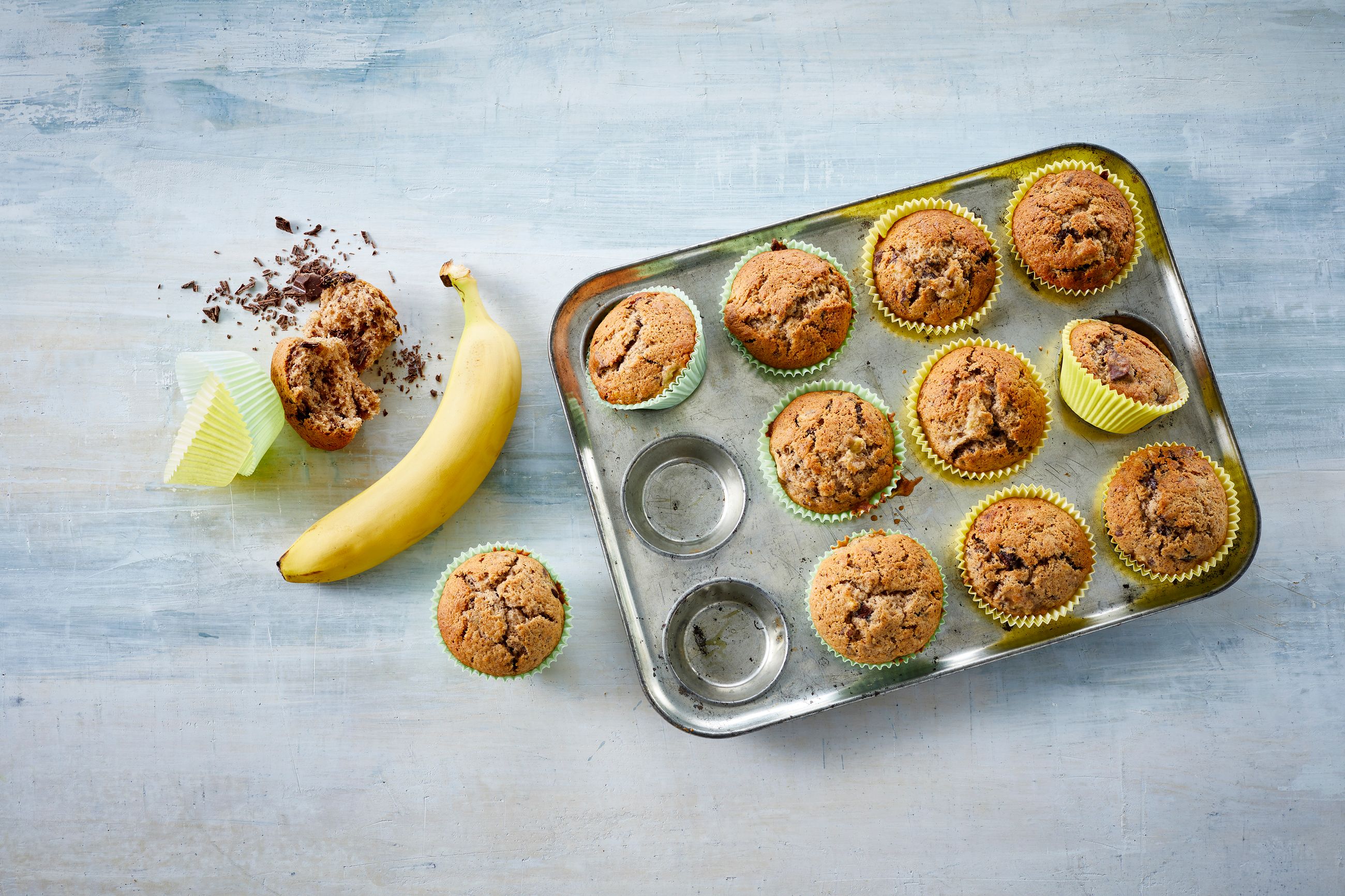 Bananmuffins med sjokoladebiter 