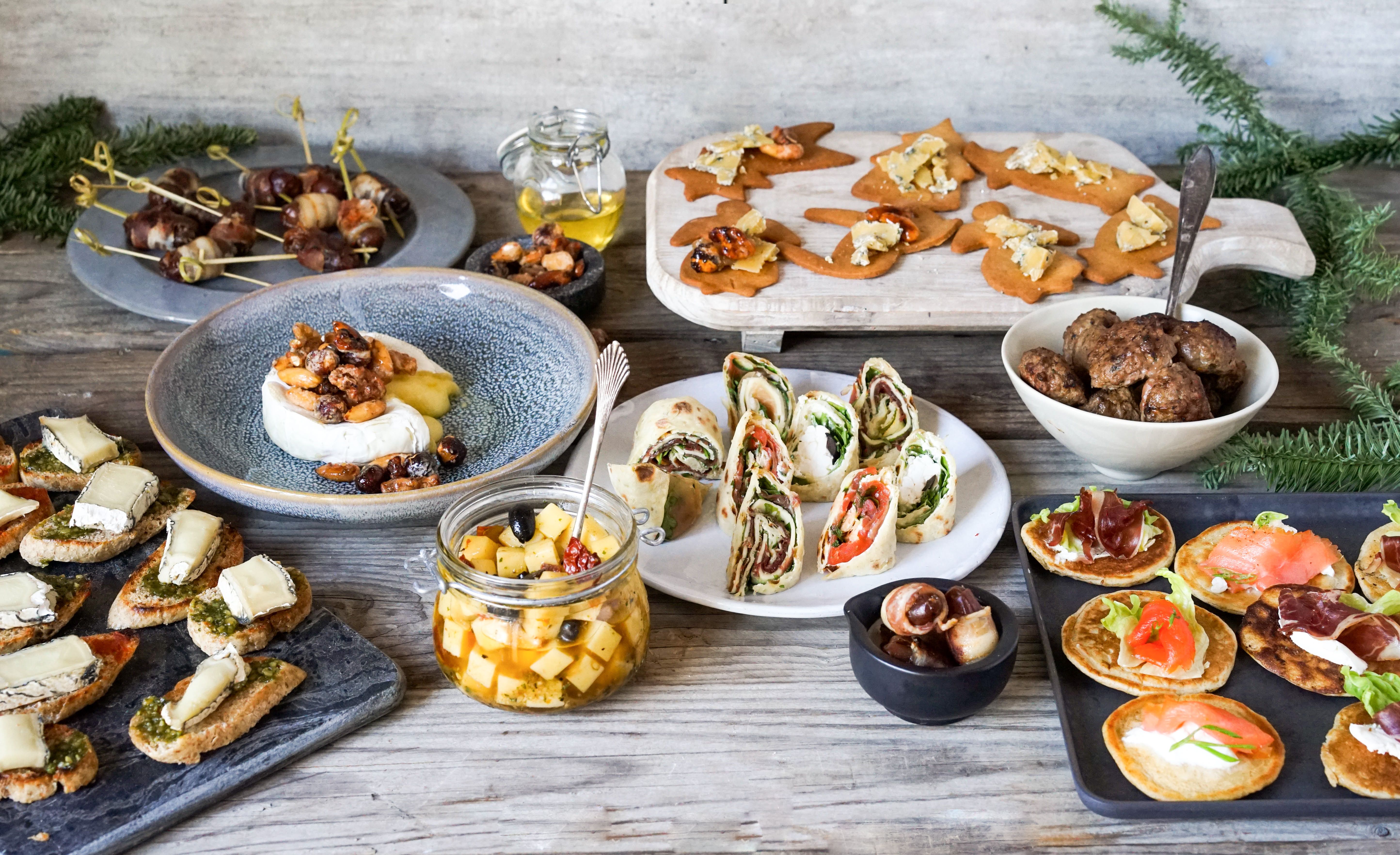 there are many different types of food on the table .