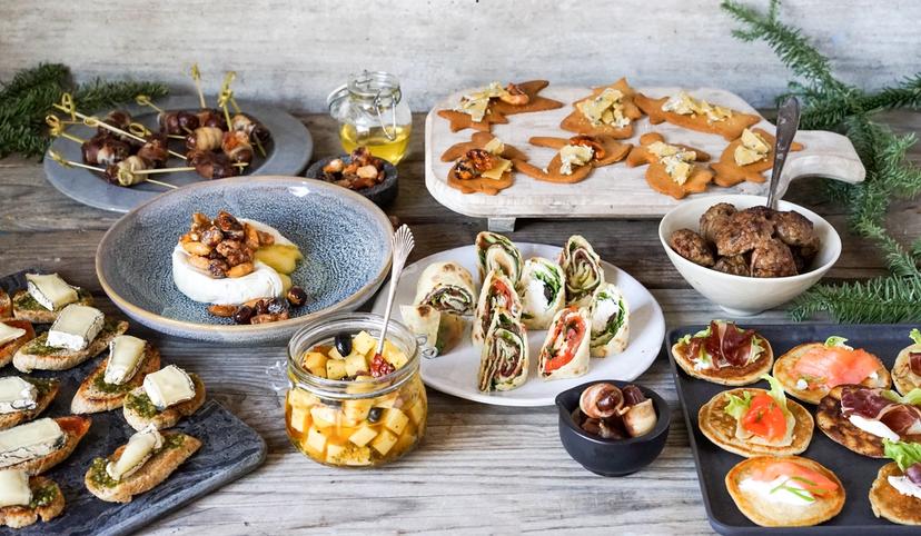 there are many different types of food on the table .