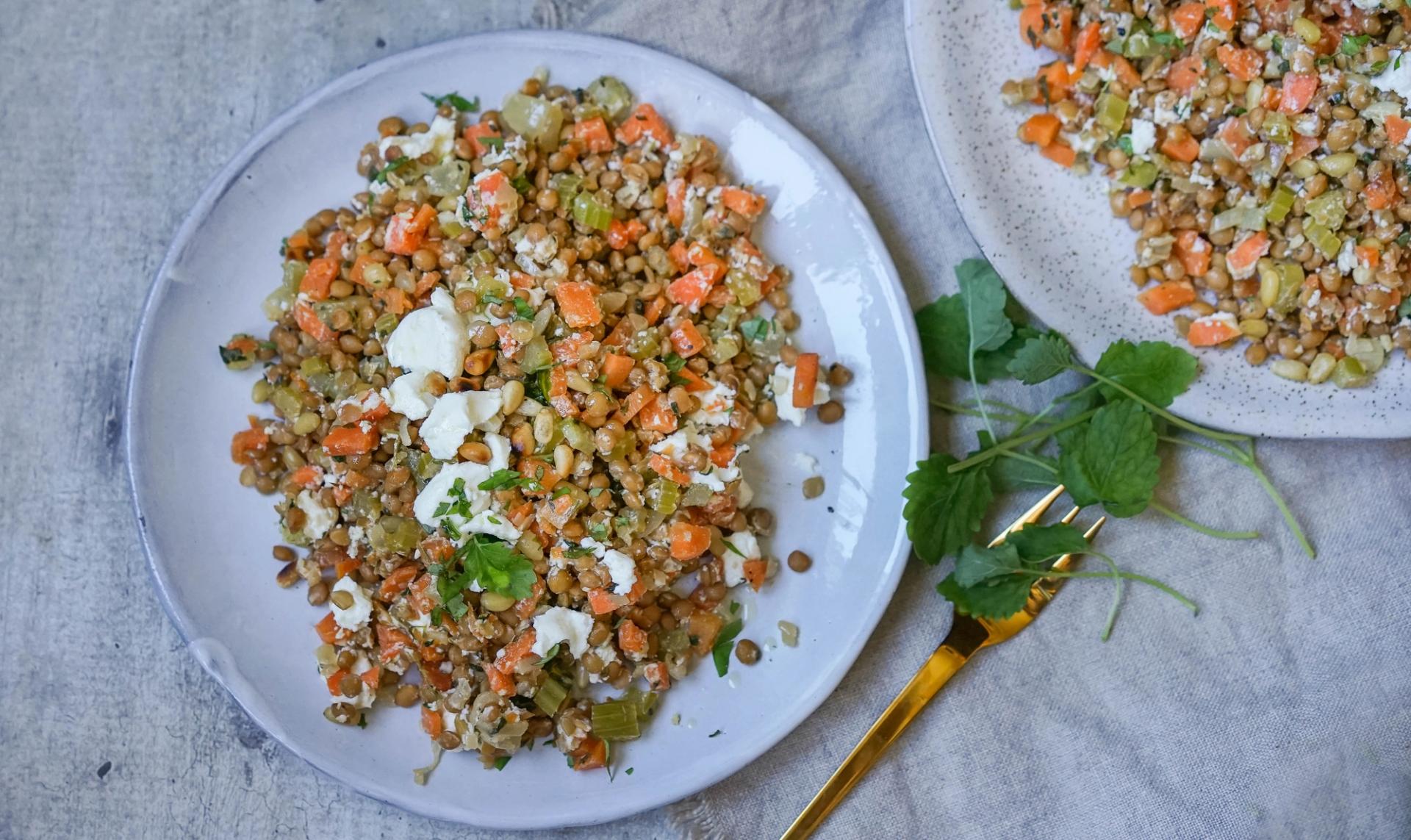 linsesalat med geitost