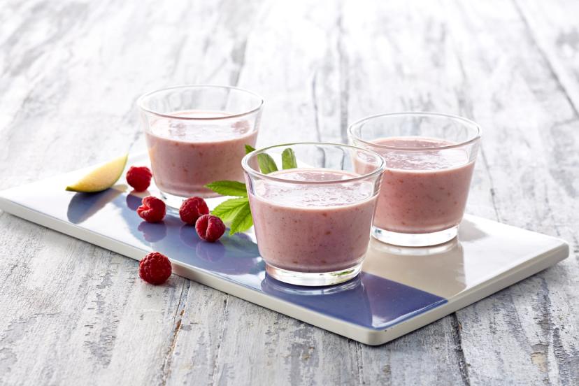 Bringebærmilkshake med ingefær