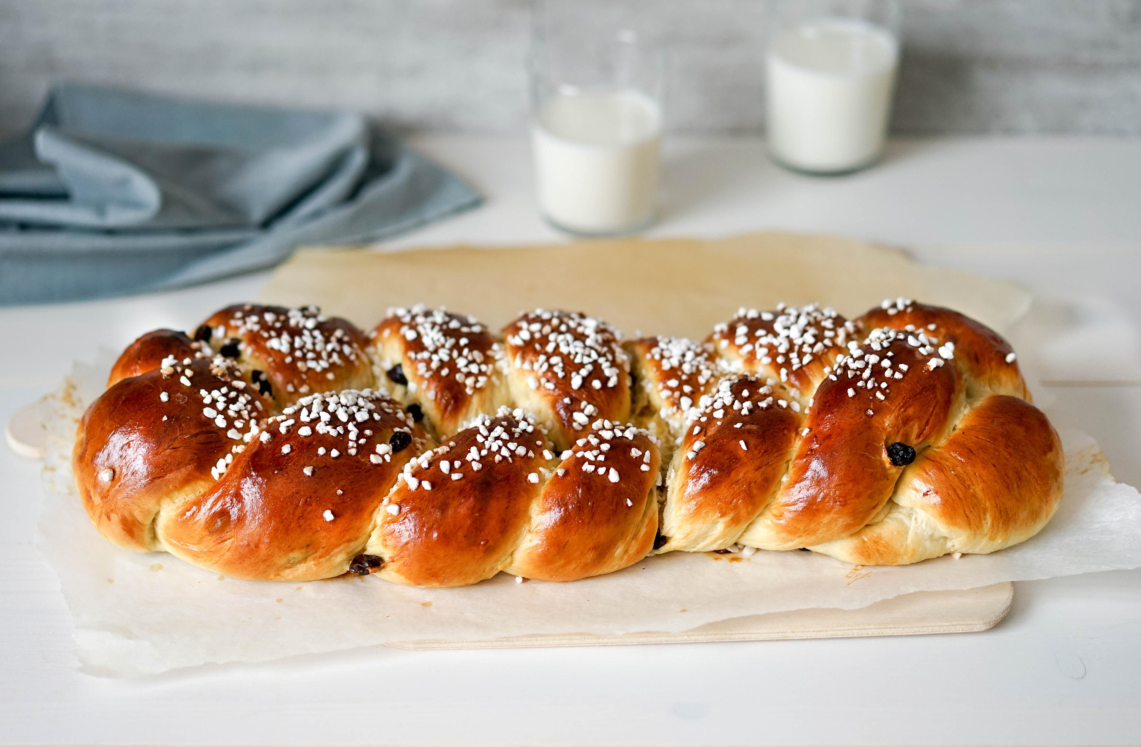 flettekringle med rosiner