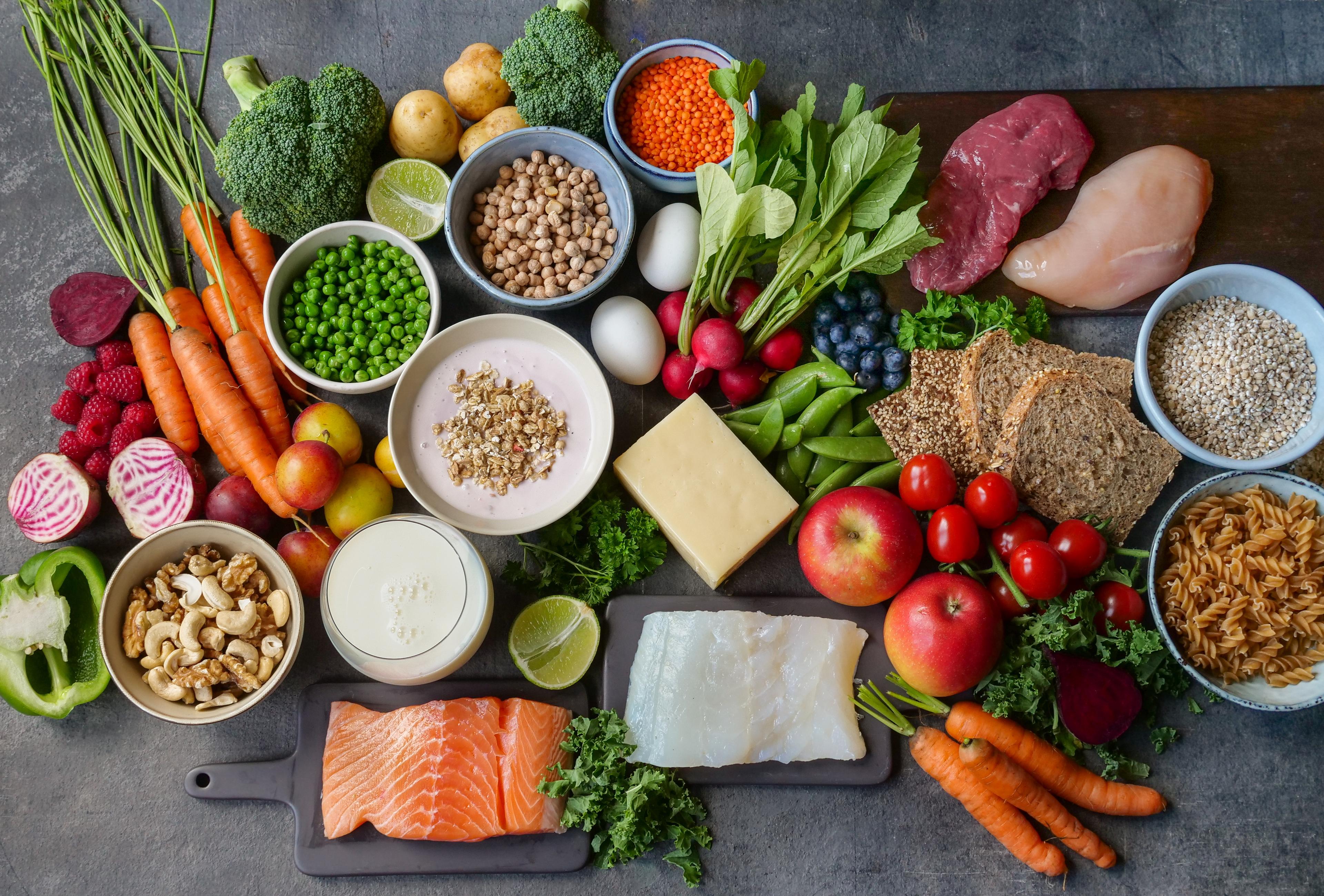 there are many different types of food on the table .