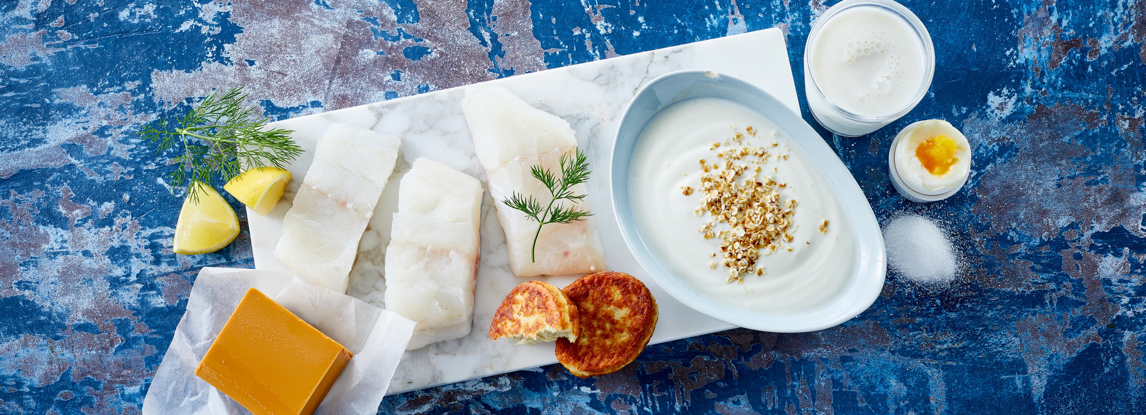 Kilder til jod, meieriprodukter, fisk, egg og salt