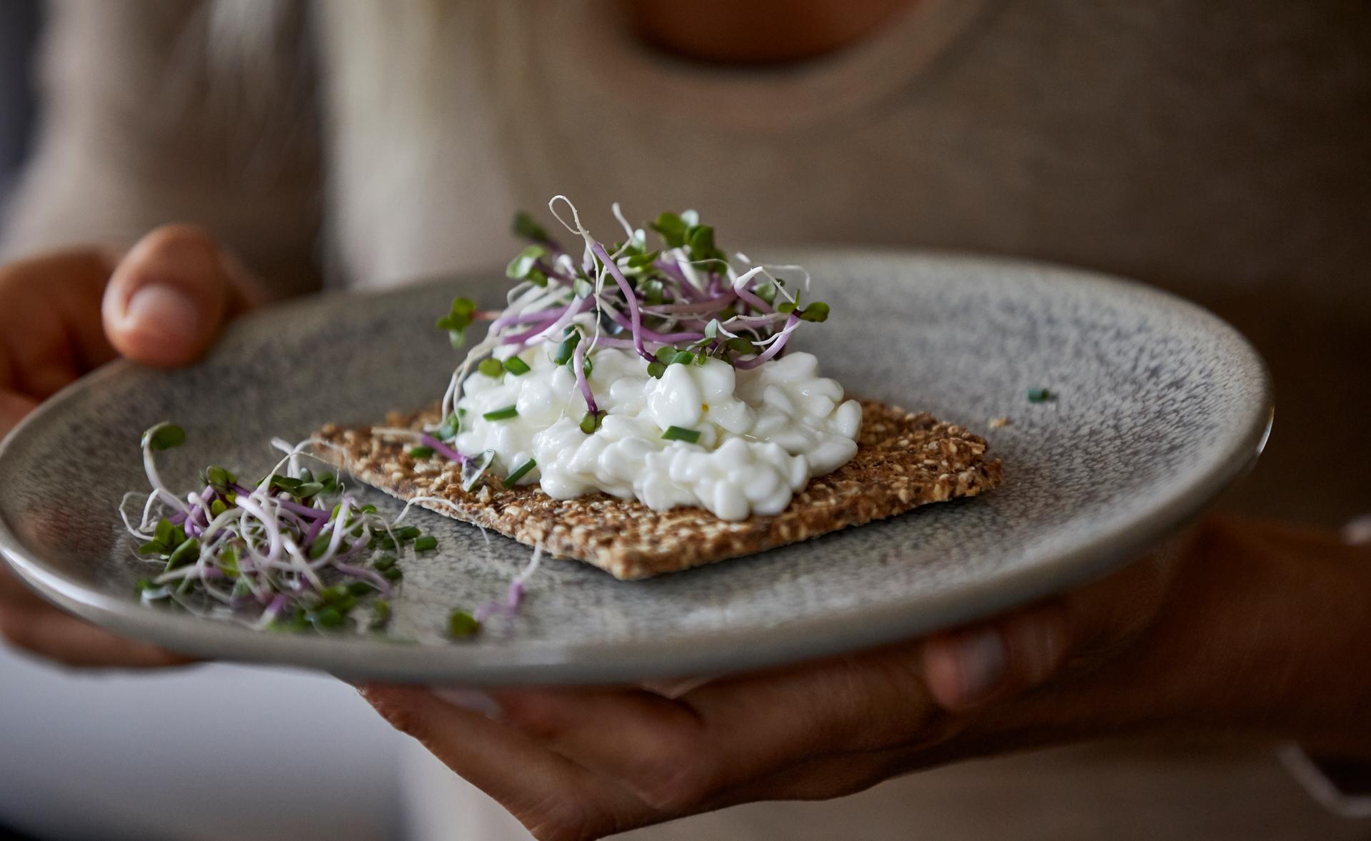 cottage cheese på knekkebrød
