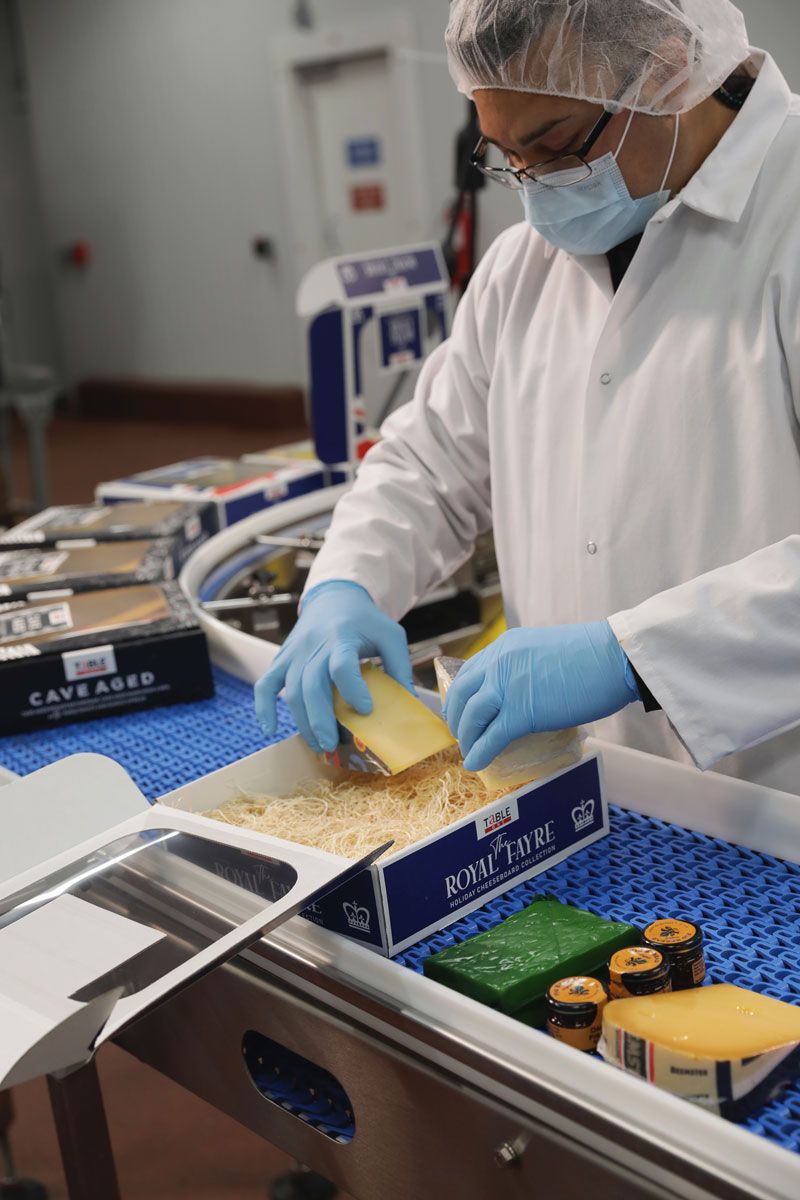 In the Variety Box room, multiple products, cheese and shelf-stable are combined into a single pack.