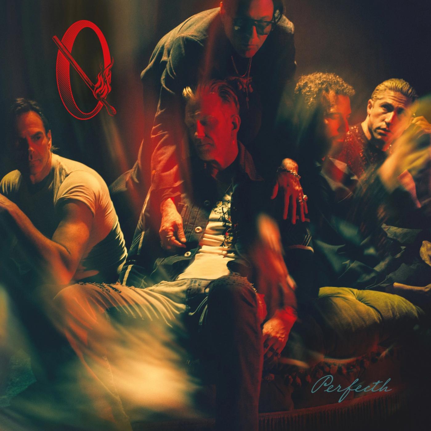 Perfecth album cover: five men in motion blur under red and amber light, with a red Q logo and the title in script.
