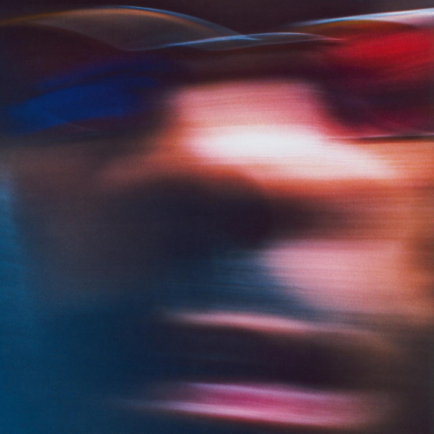 AFTERBURNER cover art: a heavily motion-blurred close-up of a face in red, pink and blue tones