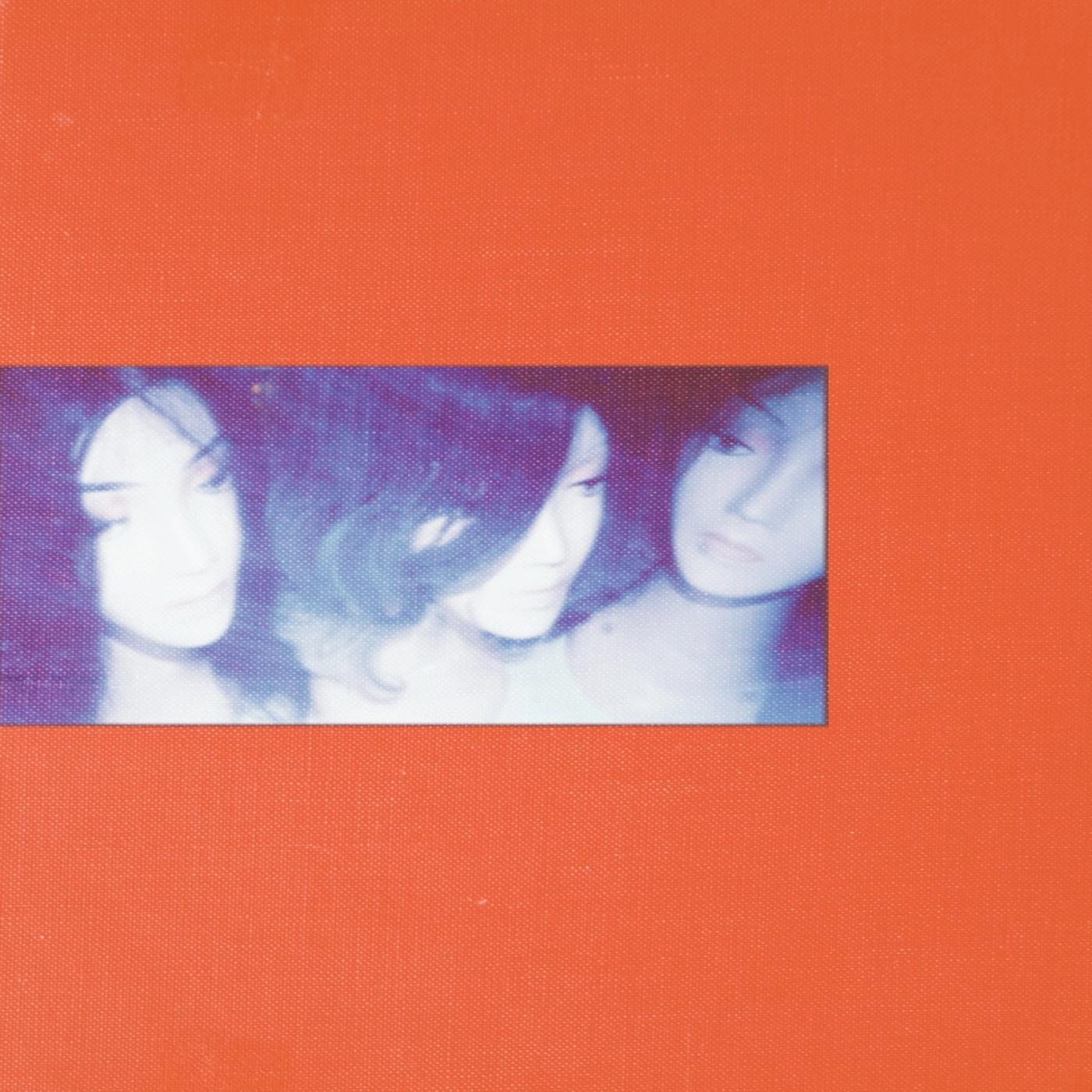 Single artwork for FILLY's Kate S.O.S., a blue-tinted strip of three faces on a solid orange background