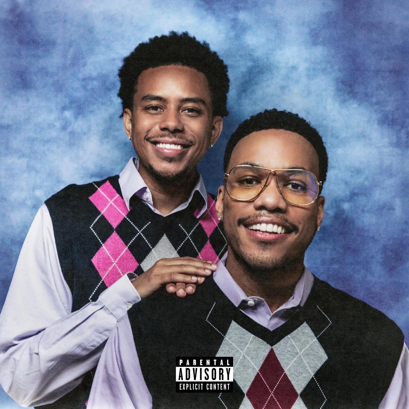 Anderson .Paak and Cordae pose in matching argyle sweater vests on the Heavy Is the Crown album cover