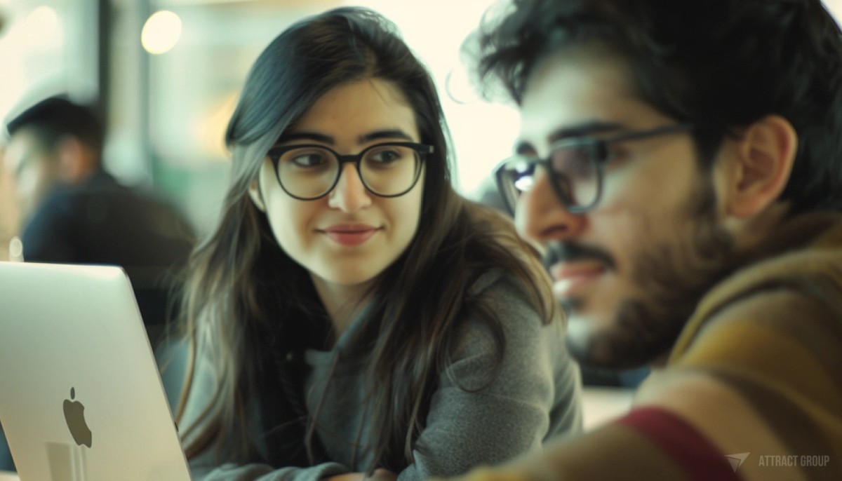 Young people with laptop 
