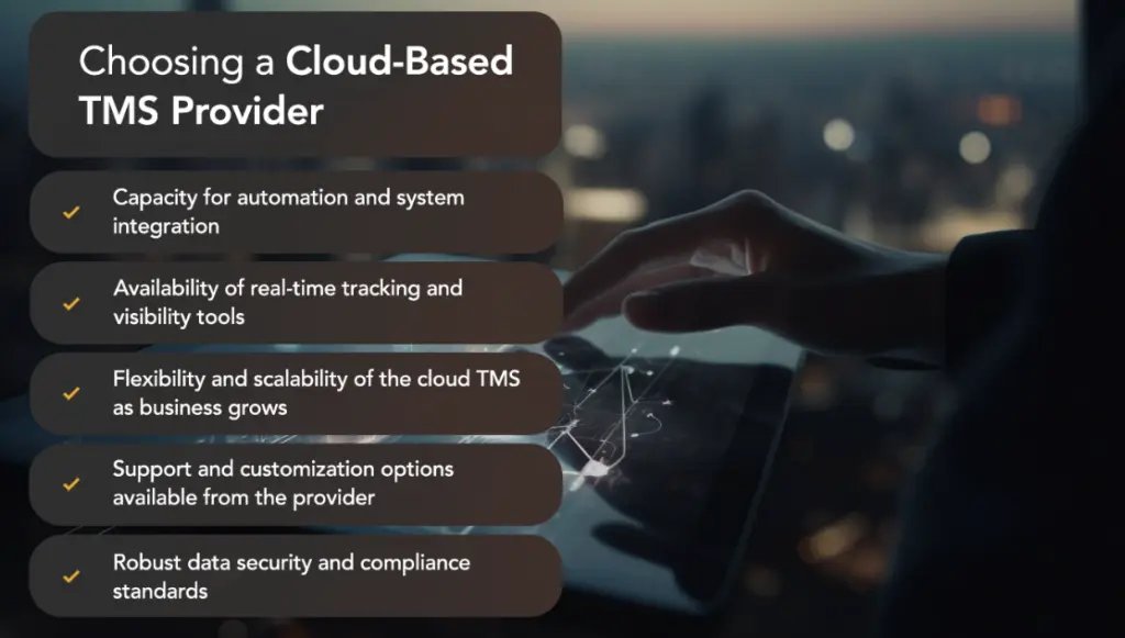 Choosing a Cloud-Based TMS Provider