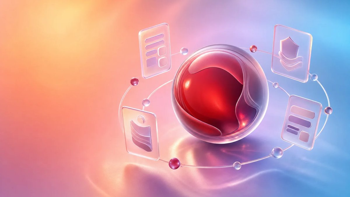 Abstract protective glass orb with compliance workflow elements for HIPAA consulting in healthcare software